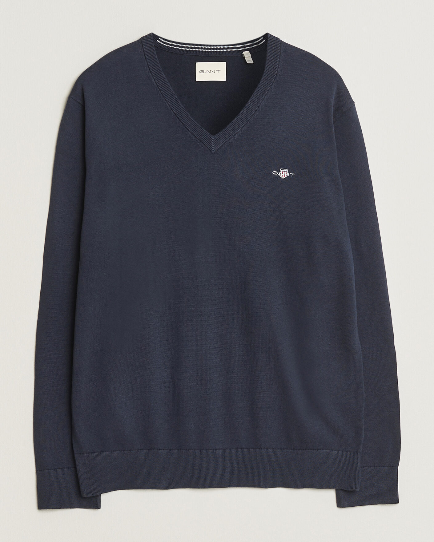 Herre | Gensere | Gant | Classic Cotton V-Neck Evening Blue