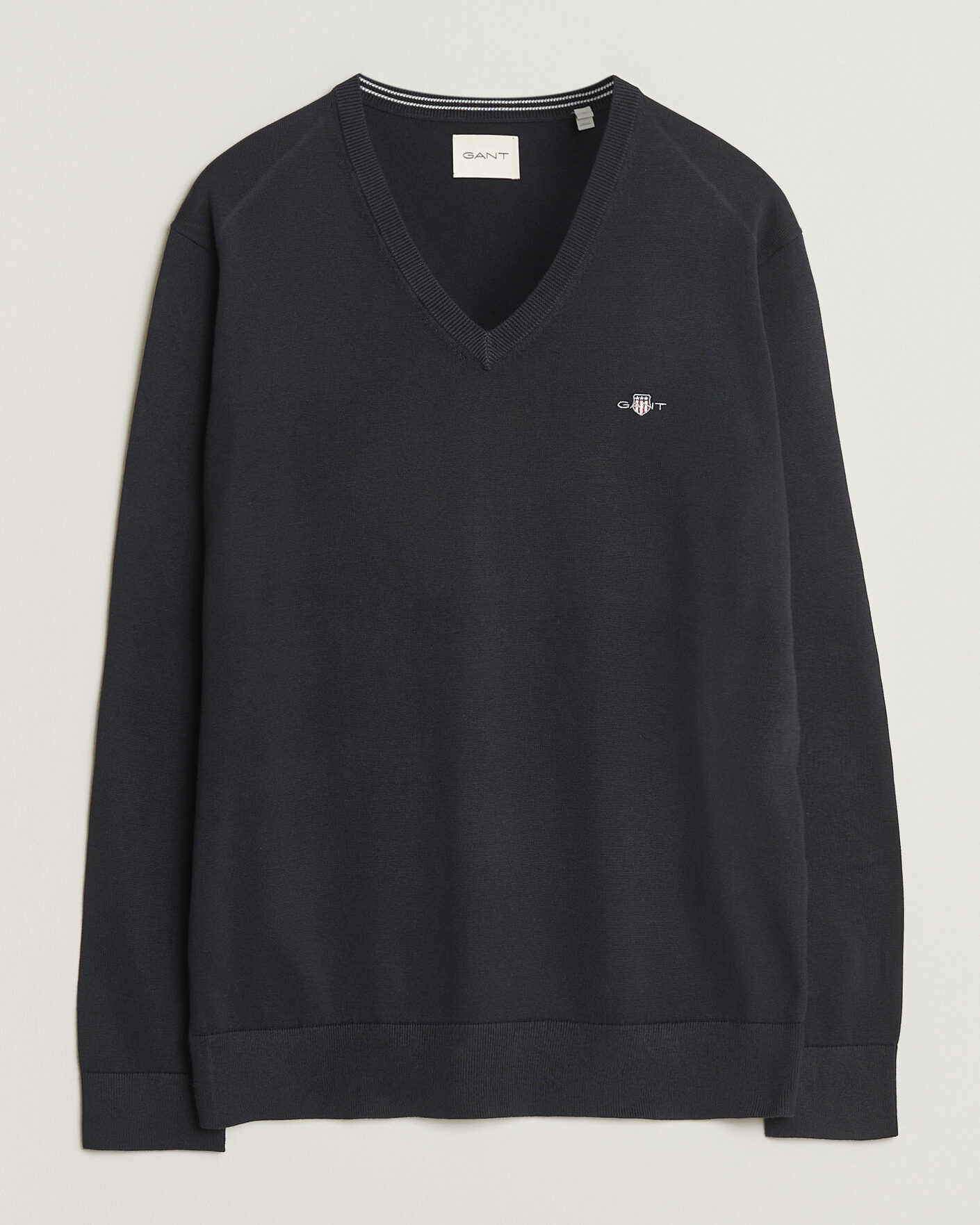 Herre | Gensere | Gant | Classic Cotton V-Neck Black
