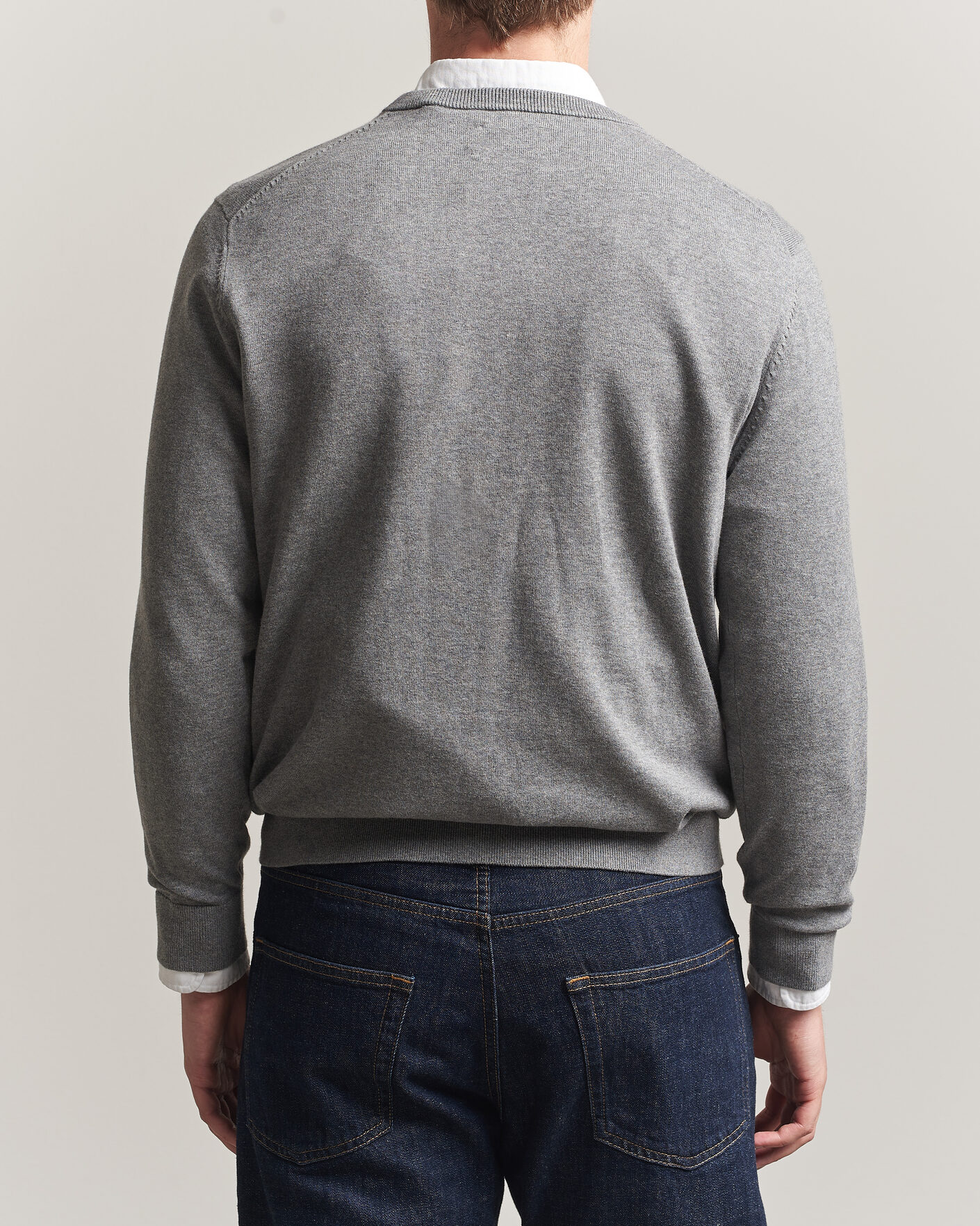 Herre | Gensere | Gant | Classic Cotton V-Neck Dark Grey Melange