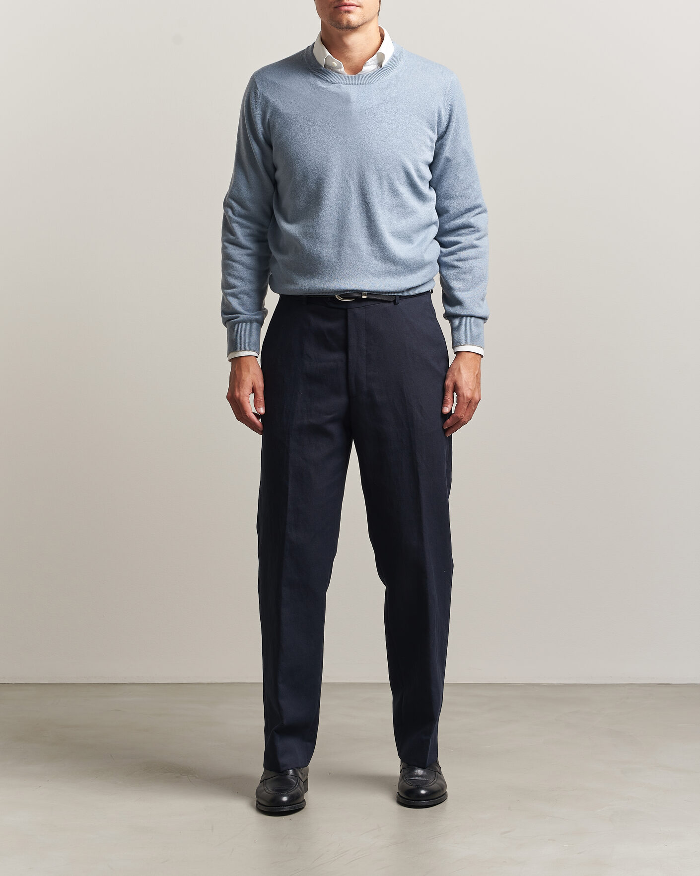 Herre | Gensere | Brunello Cucinelli | 2 Ply Cashmere Pullover Denim Blue