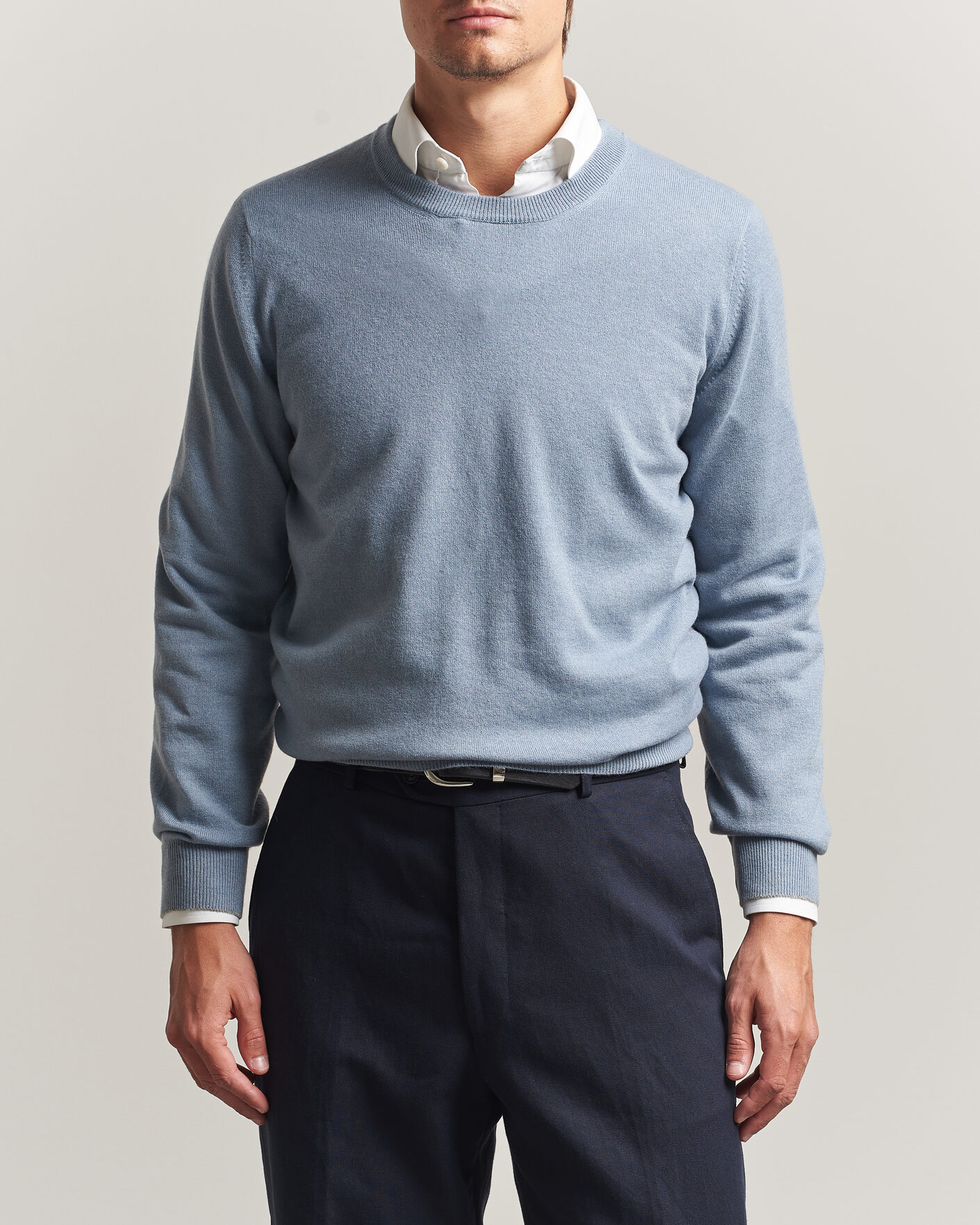 Herre | Gensere | Brunello Cucinelli | 2 Ply Cashmere Pullover Denim Blue