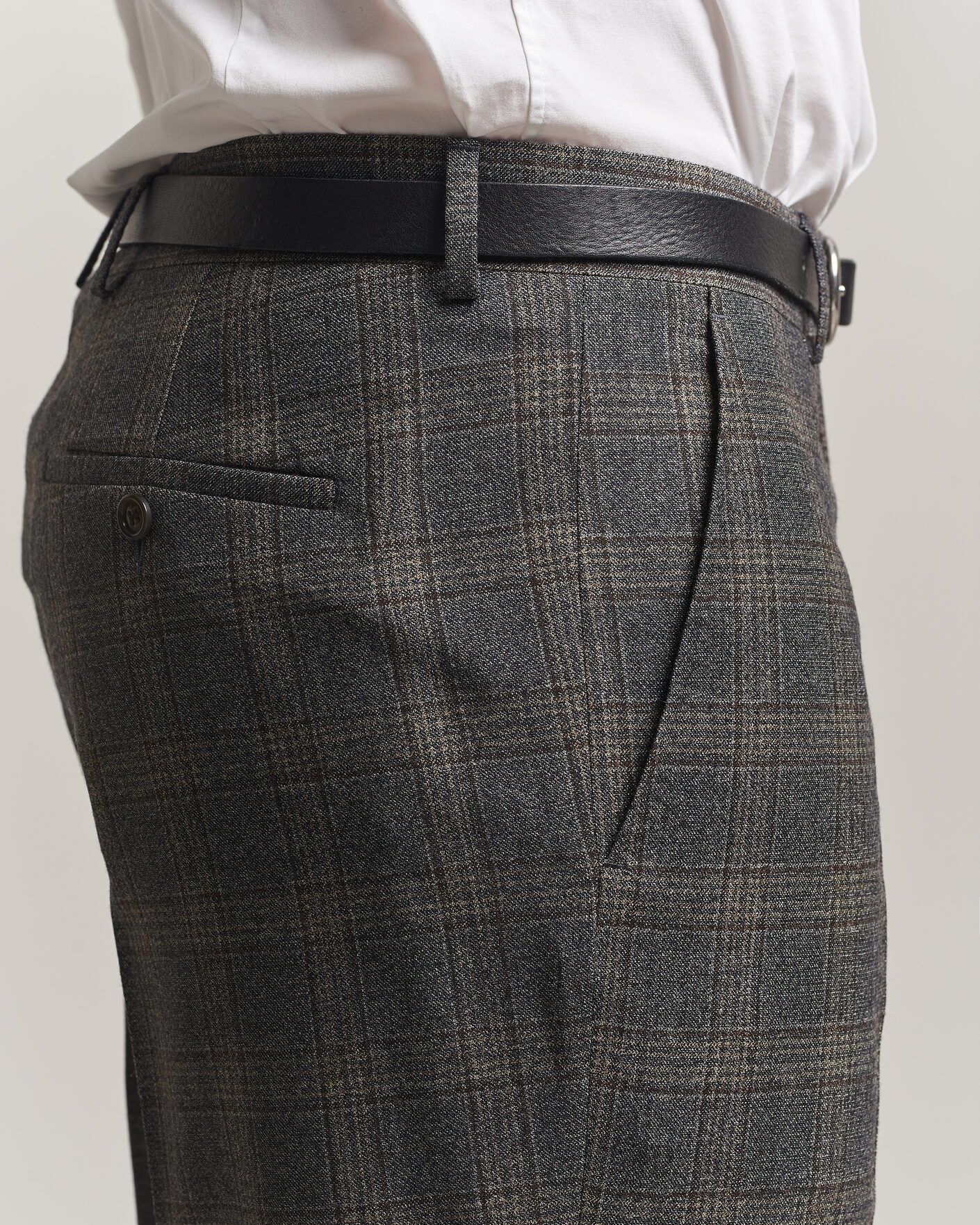 Herre | Bukser | Gant | Wool Glencheck Suit Trousers Ceramic Grey