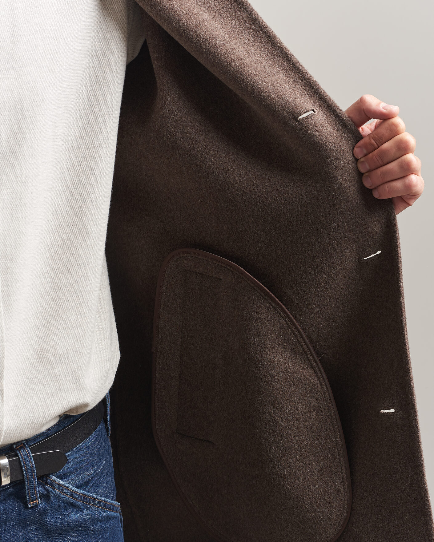Herre | Jakker | Gant | Handstitched Wool/Cashmere Top Coat Shadow Brown