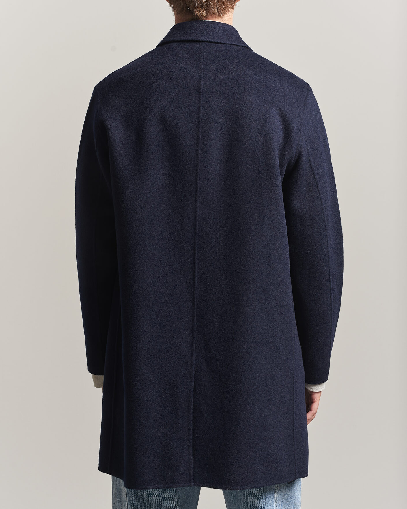 Herre | Jakker | Gant | Handstitched Wool/Cashmere Top Coat Evening Blue