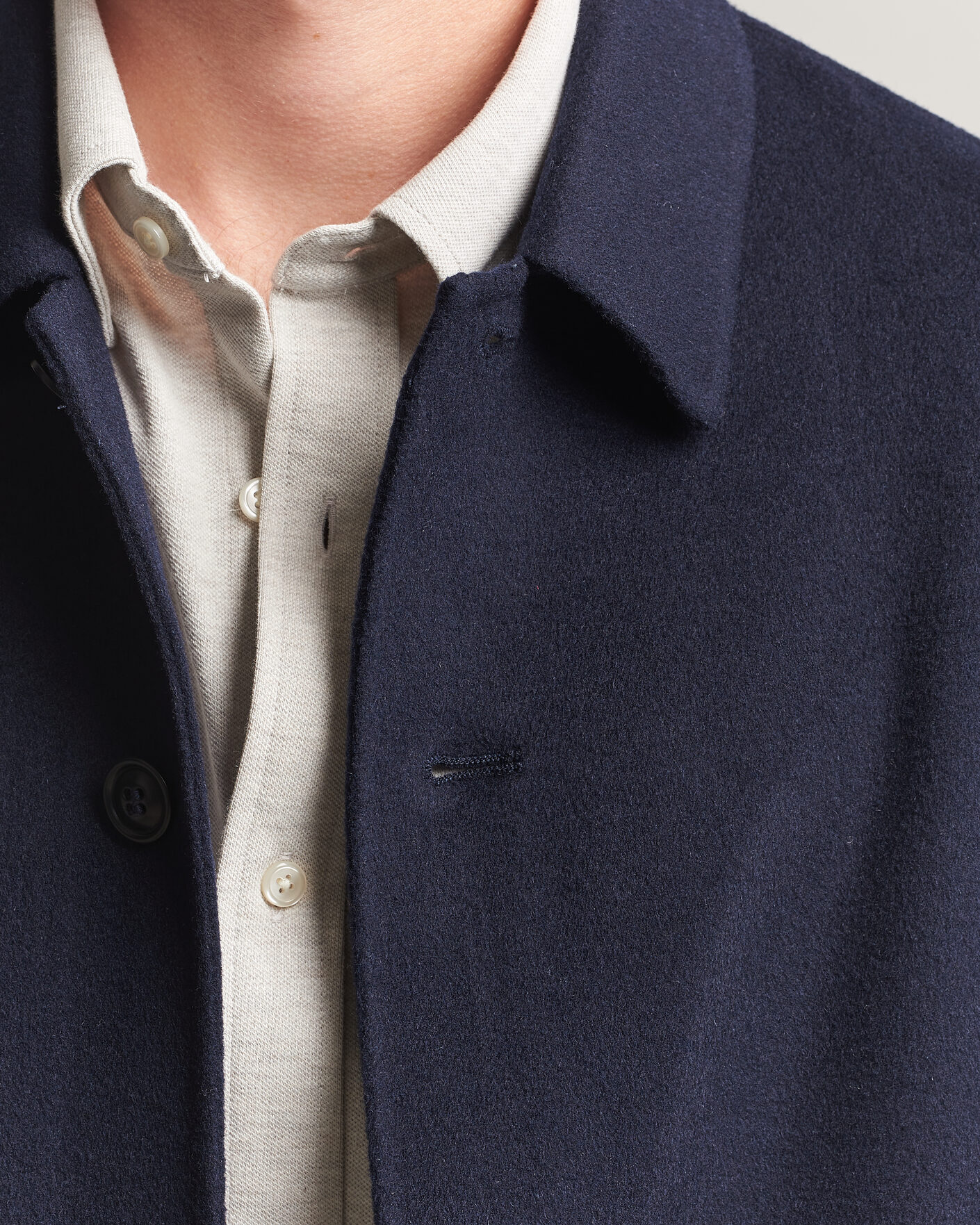 Herre | Jakker | Gant | Handstitched Wool/Cashmere Top Coat Evening Blue