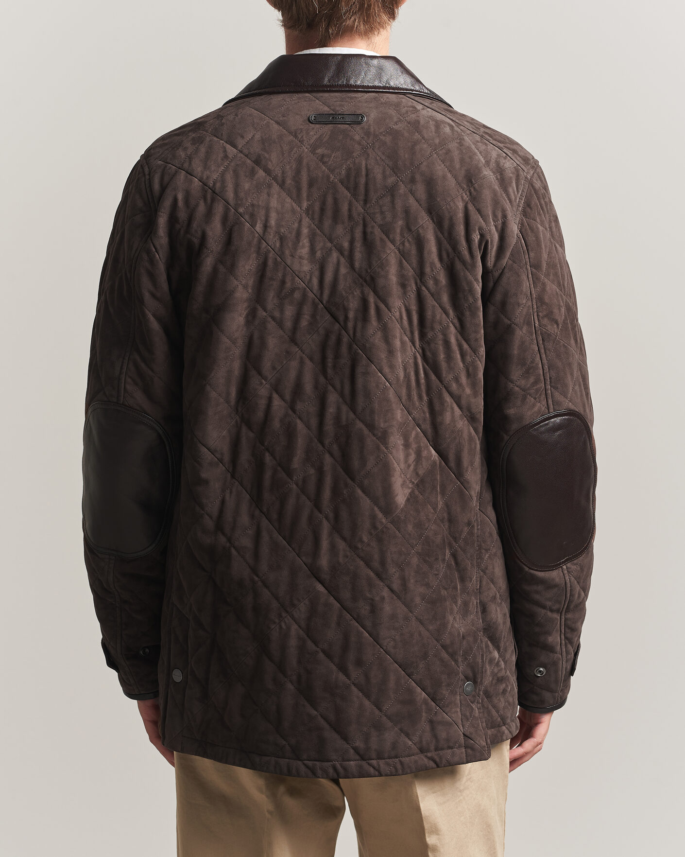 Herre | Jakker | Gant | Quilted Suede Jacket Black Brown