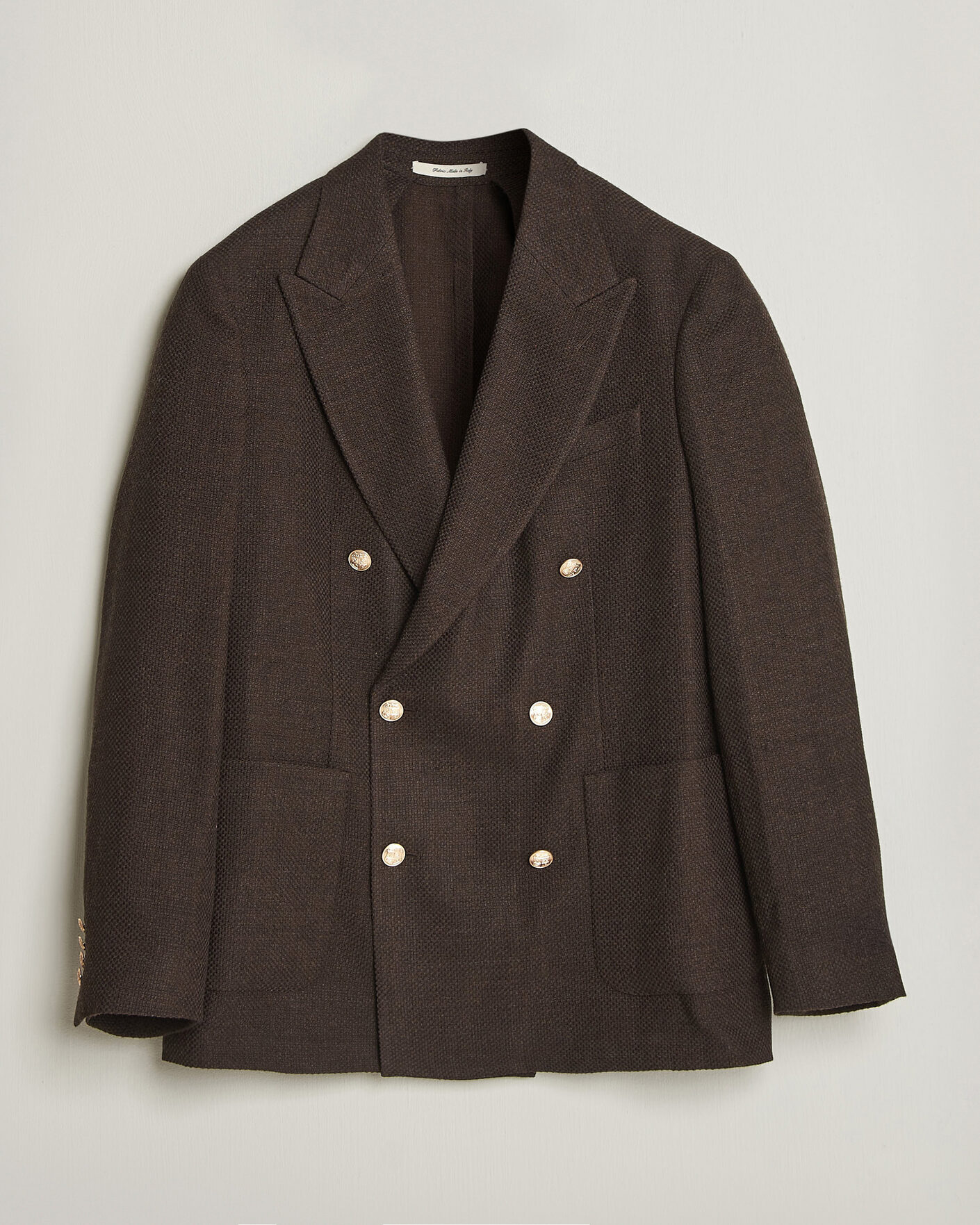 Herre | Dressjakker | Gant | Wool Textured Double Breasted Blazer Black Brown