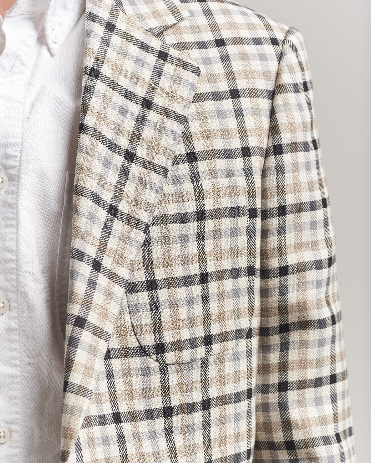 Herre | Dressjakker | Gant | Wool/Linen Checked Blazer Cream