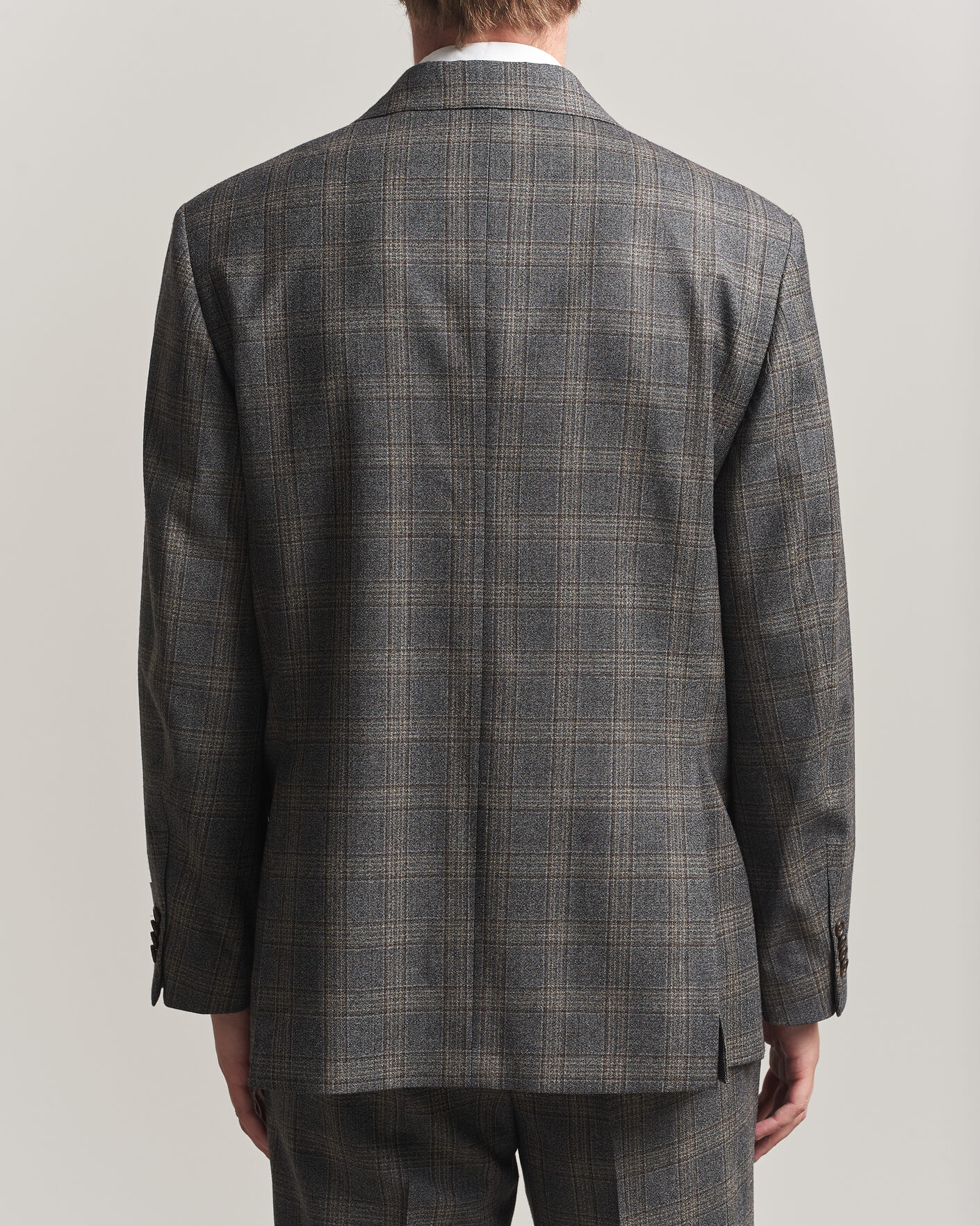 Herre | Dressjakker | Gant | Wool Glencheck Double Breasted Blazer Ceramic Grey