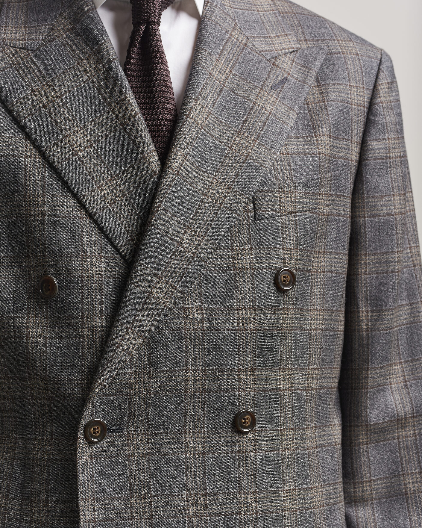 Herre | Dressjakker | Gant | Wool Glencheck Double Breasted Blazer Ceramic Grey