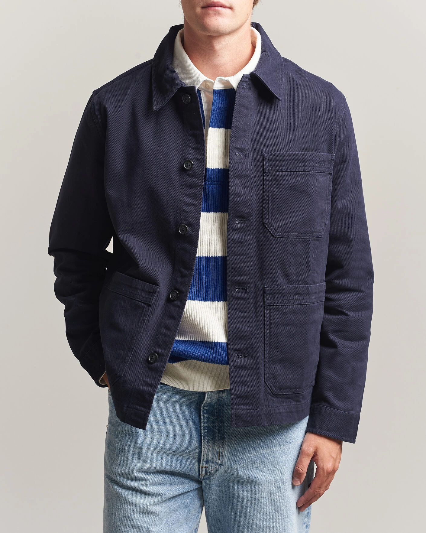 Herre | Skjorter | Gant | Regular Fit Brushed Twill Overshirt Evening Blue
