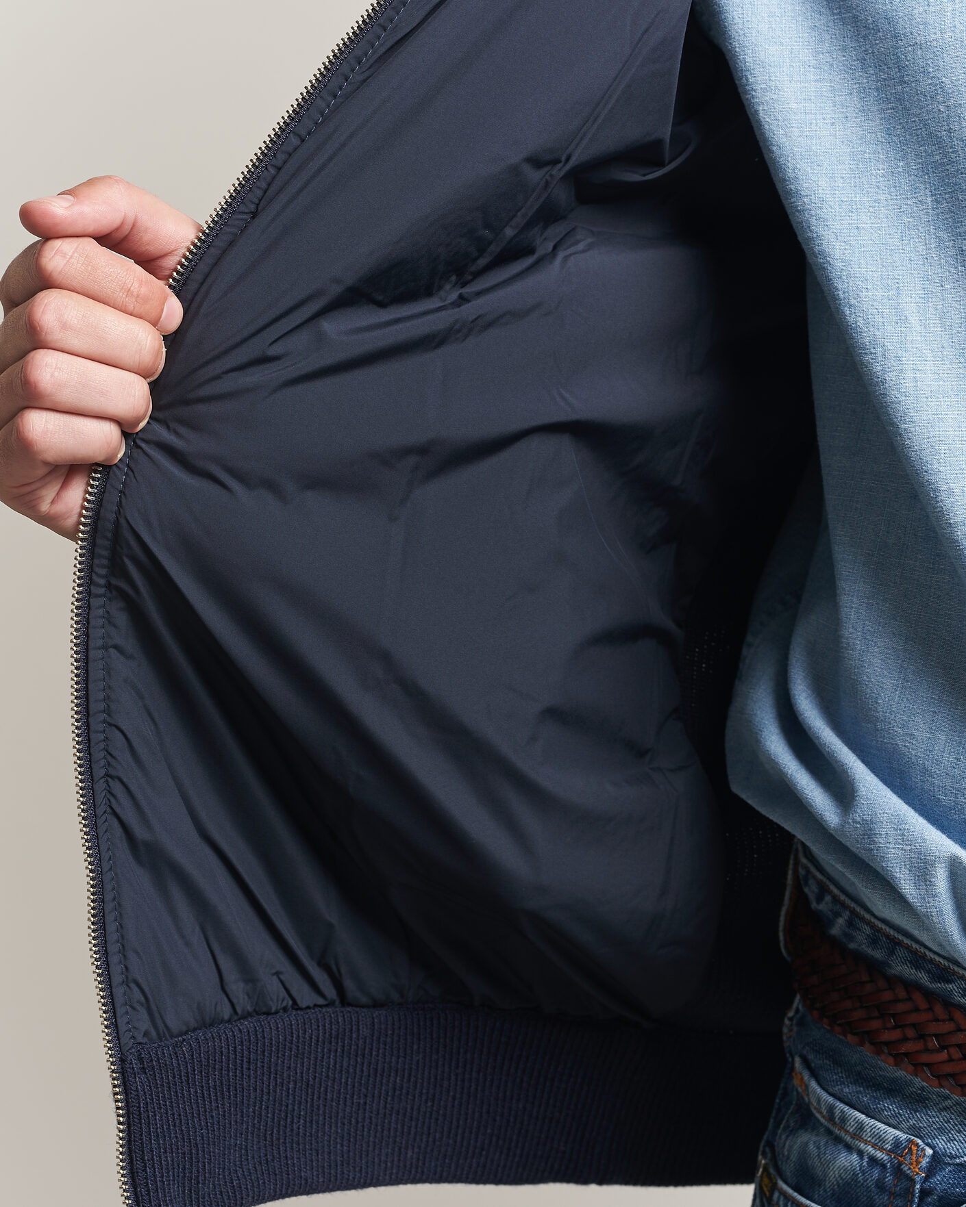 Herre | Gensere | Gant | Hybrid Full Zip Evening Blue