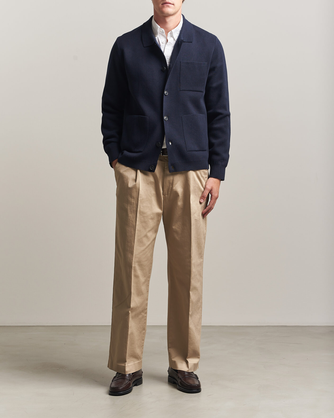 Herre | Gensere | Gant | Milano Knitted Cardigan Evening Blue