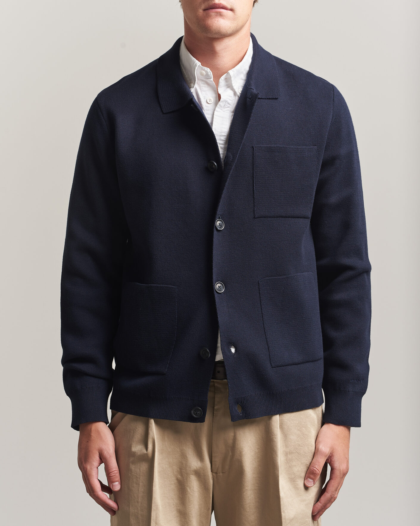 Herre | Gensere | Gant | Milano Knitted Cardigan Evening Blue