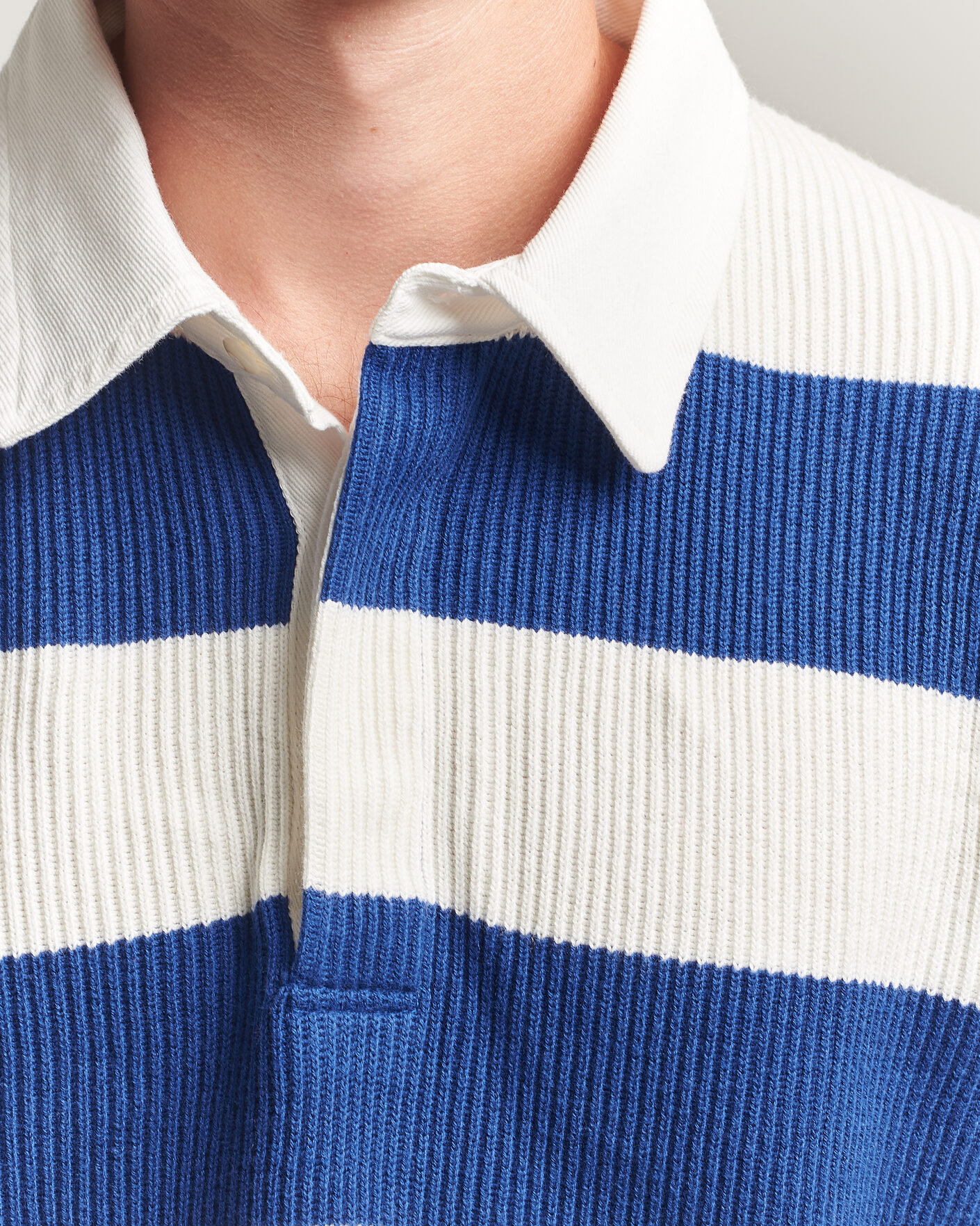 Herre | Gensere | Gant | Cotton/Merino Knitted Striped Rugger Cream
