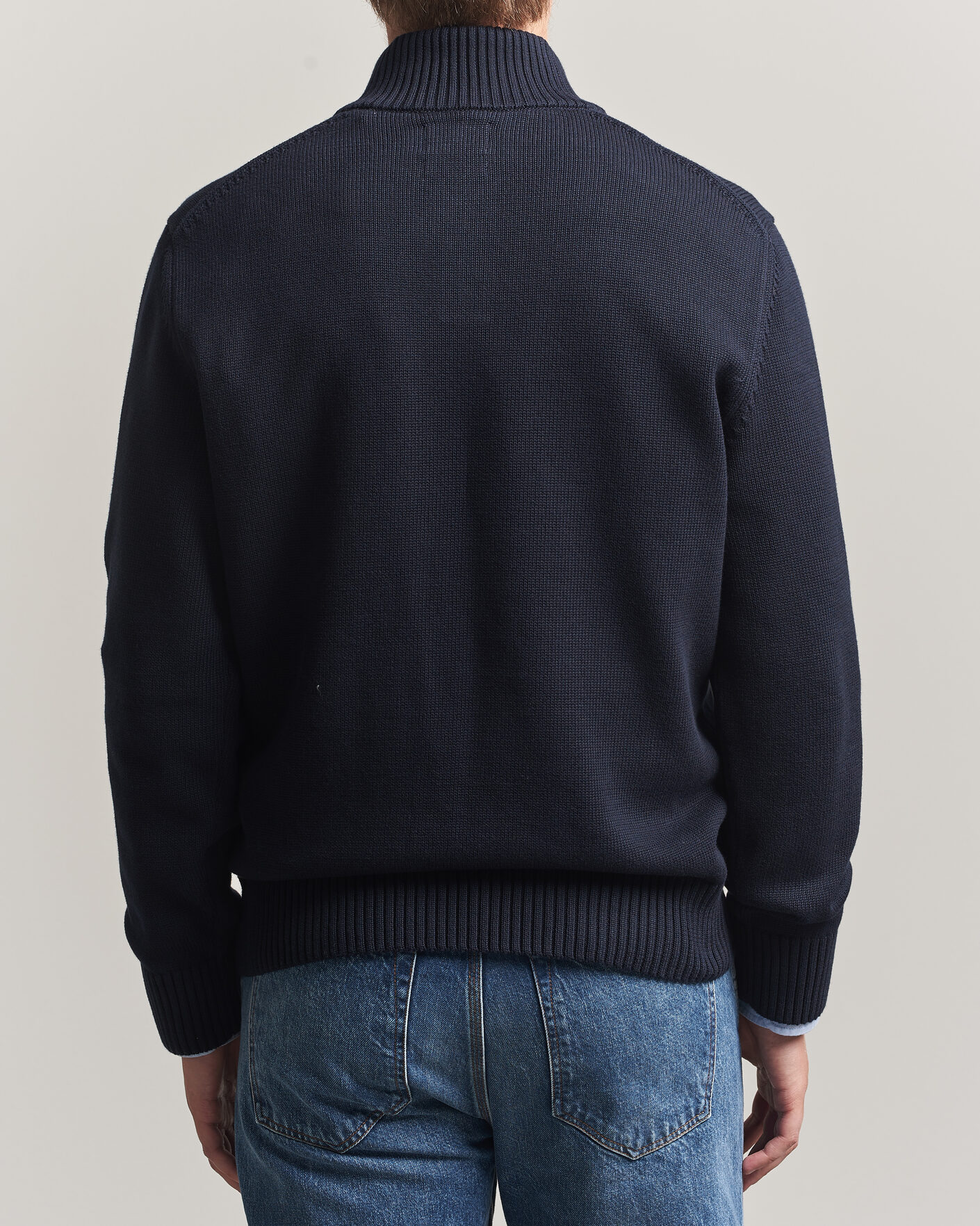 Herre | Gensere | Gant | Supima Cotton Half Buttoned Neck Evening Blue