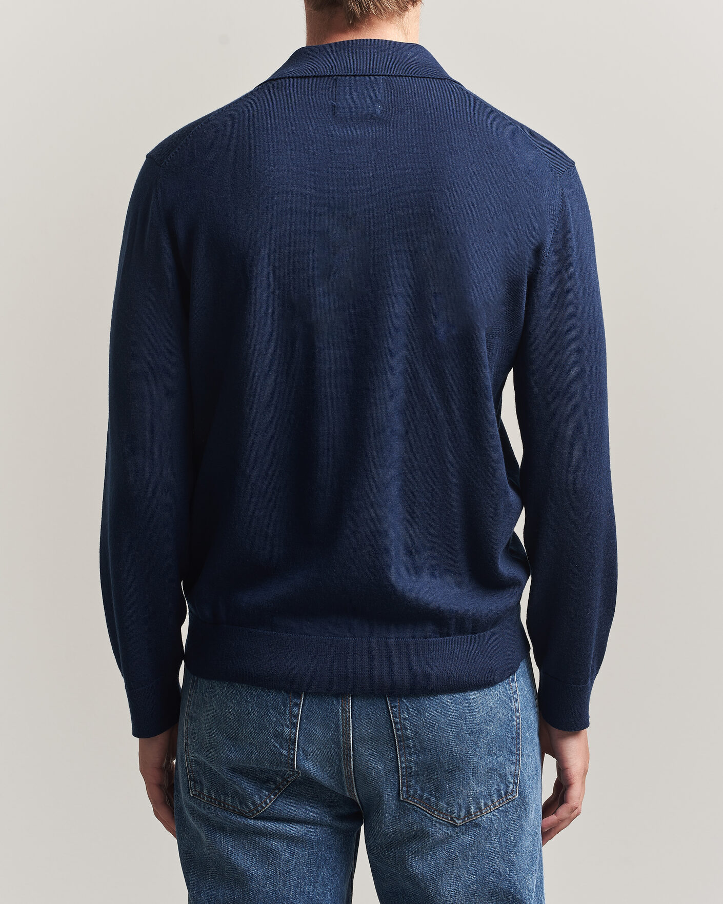 Herre | Gensere | Gant | Extrafine Merino Knitted Polo Marine