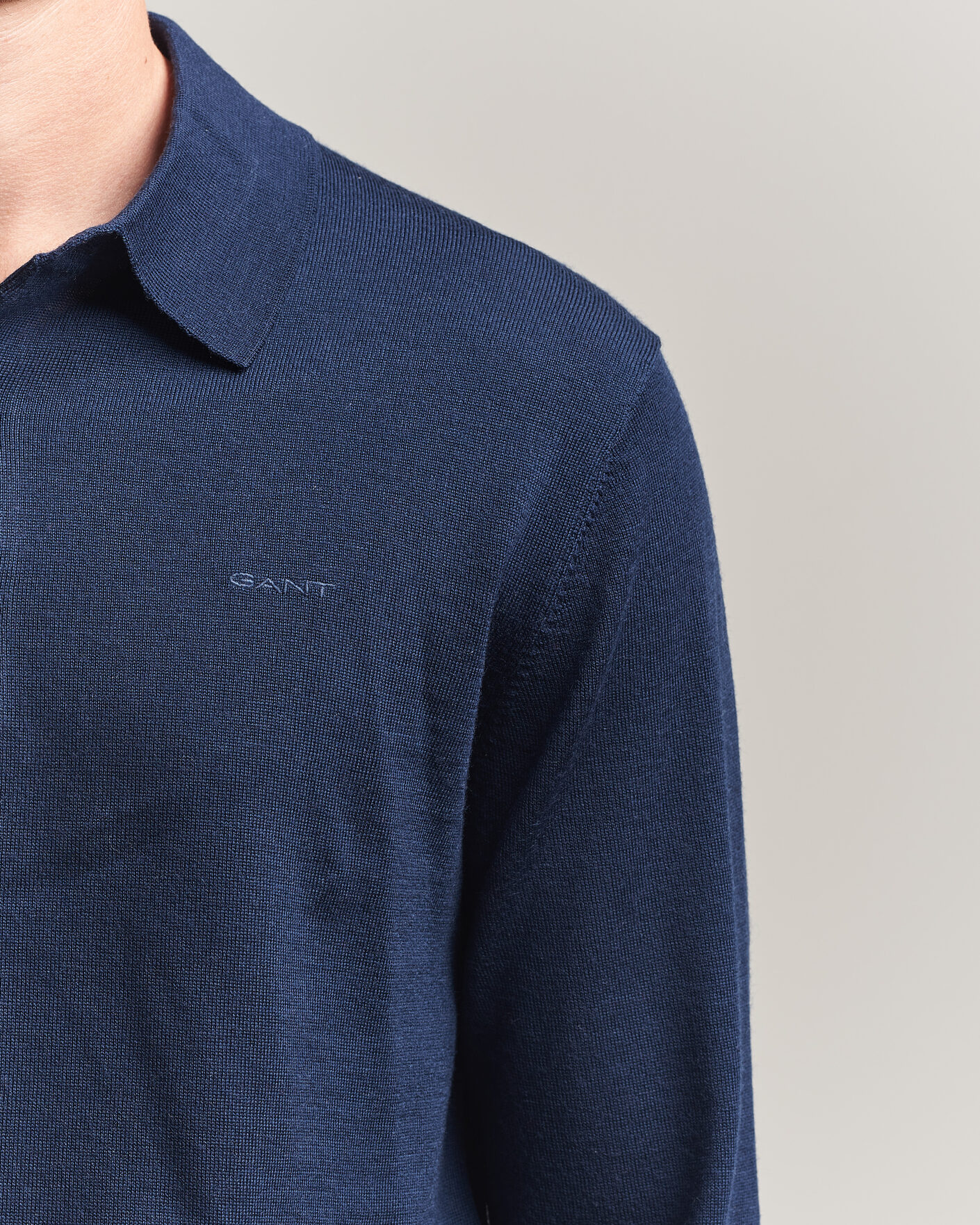 Herre | Gensere | Gant | Extrafine Merino Knitted Polo Marine