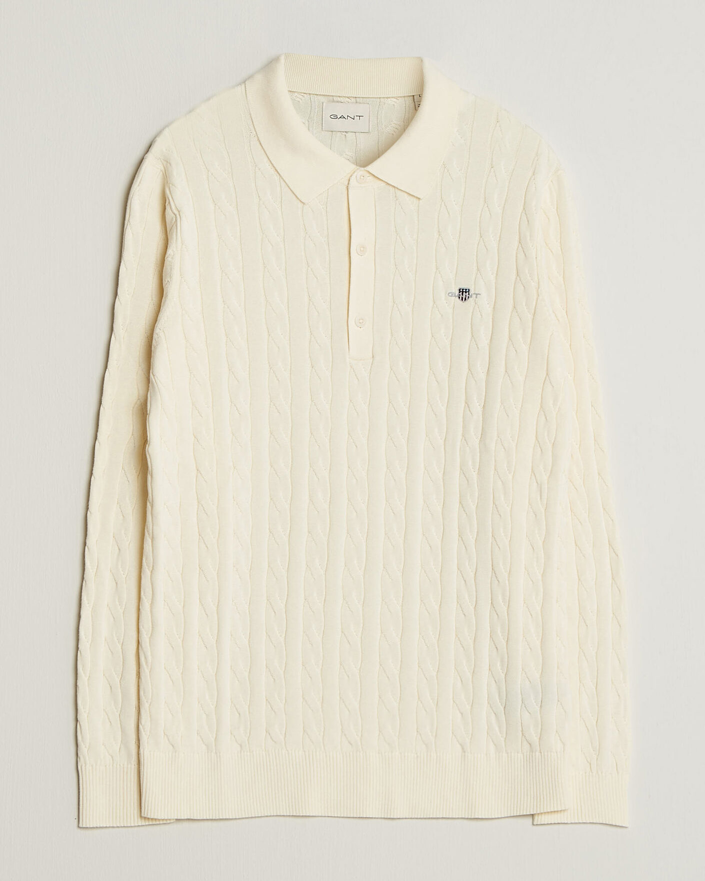 Herre | Gensere | Gant | Cotton Cable Polo Cream