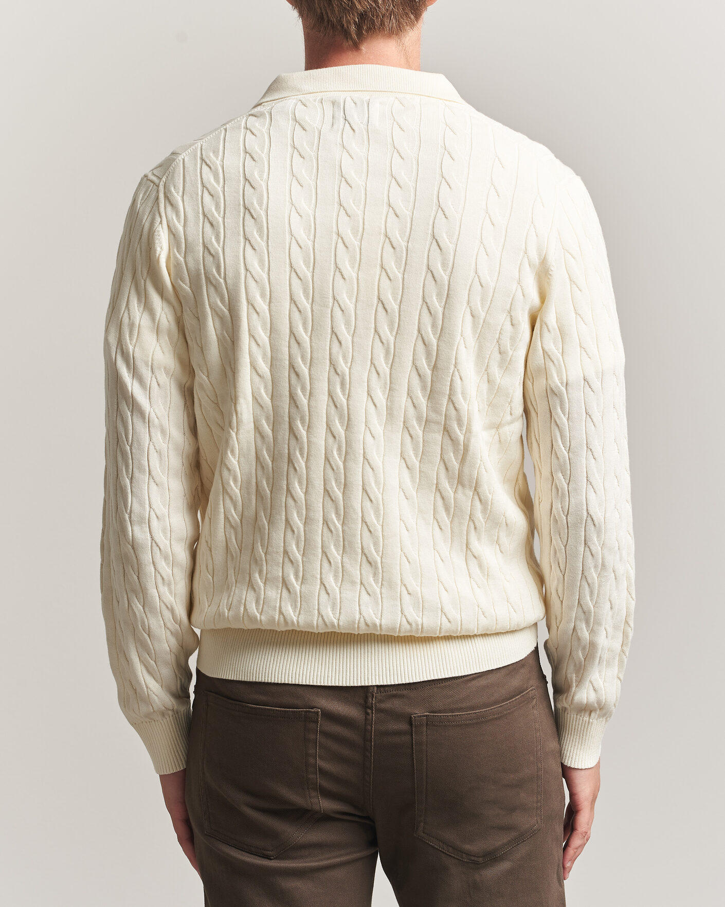 Herre | Gensere | Gant | Cotton Cable Polo Cream