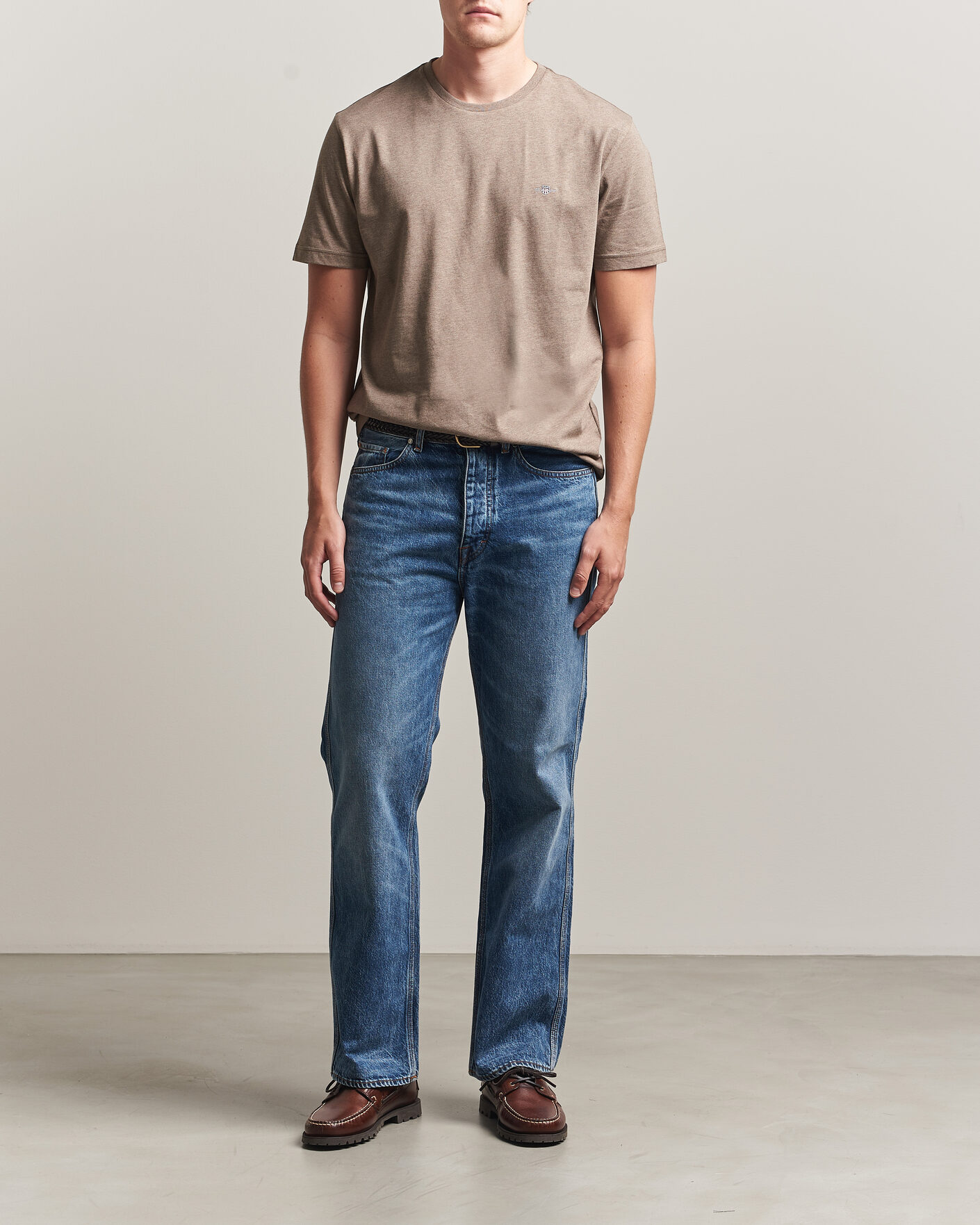 Herre | T-Shirts | Gant | The Original T-Shirt Dark Hazelnut Melange