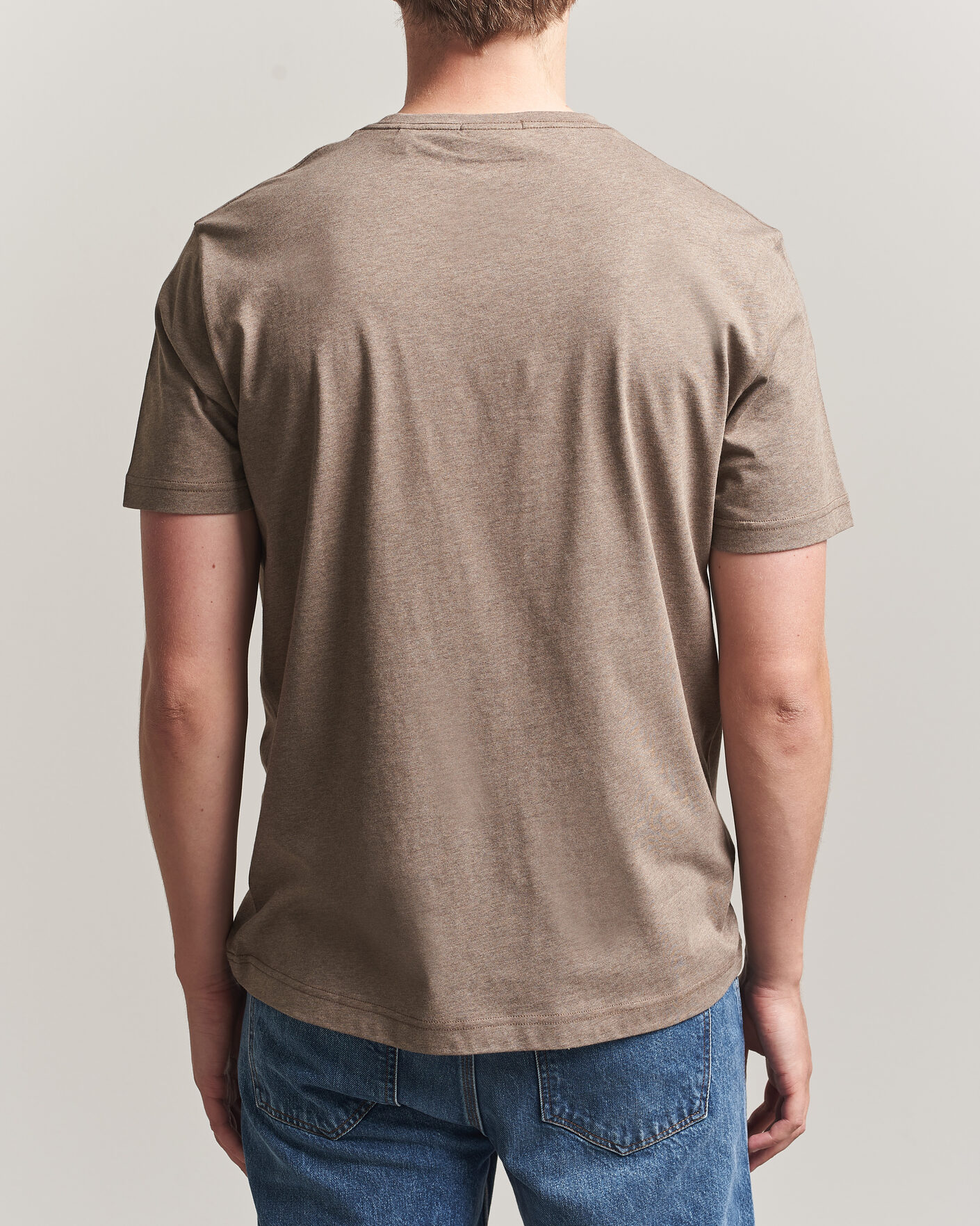 Herre | T-Shirts | Gant | The Original T-Shirt Dark Hazelnut Melange