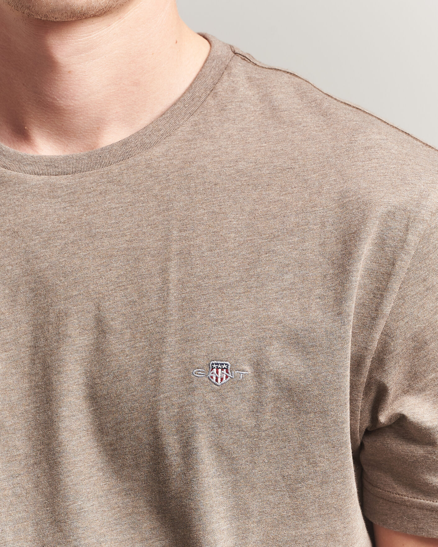 Herre | T-Shirts | Gant | The Original T-Shirt Dark Hazelnut Melange