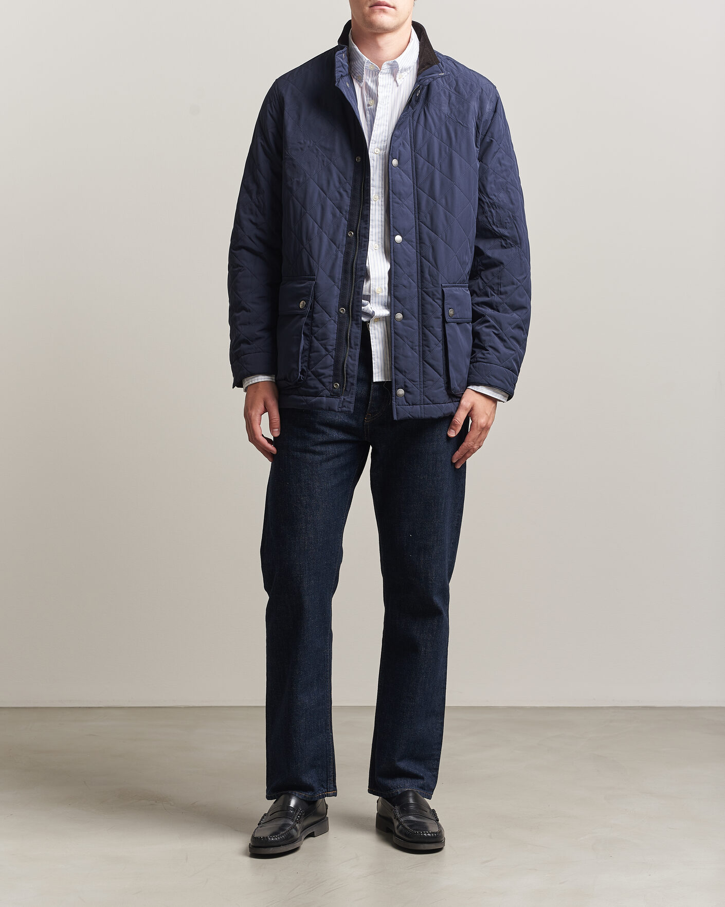 Herre | Jakker | Gant | Classic Quilted Mid Jacket Evening Blue