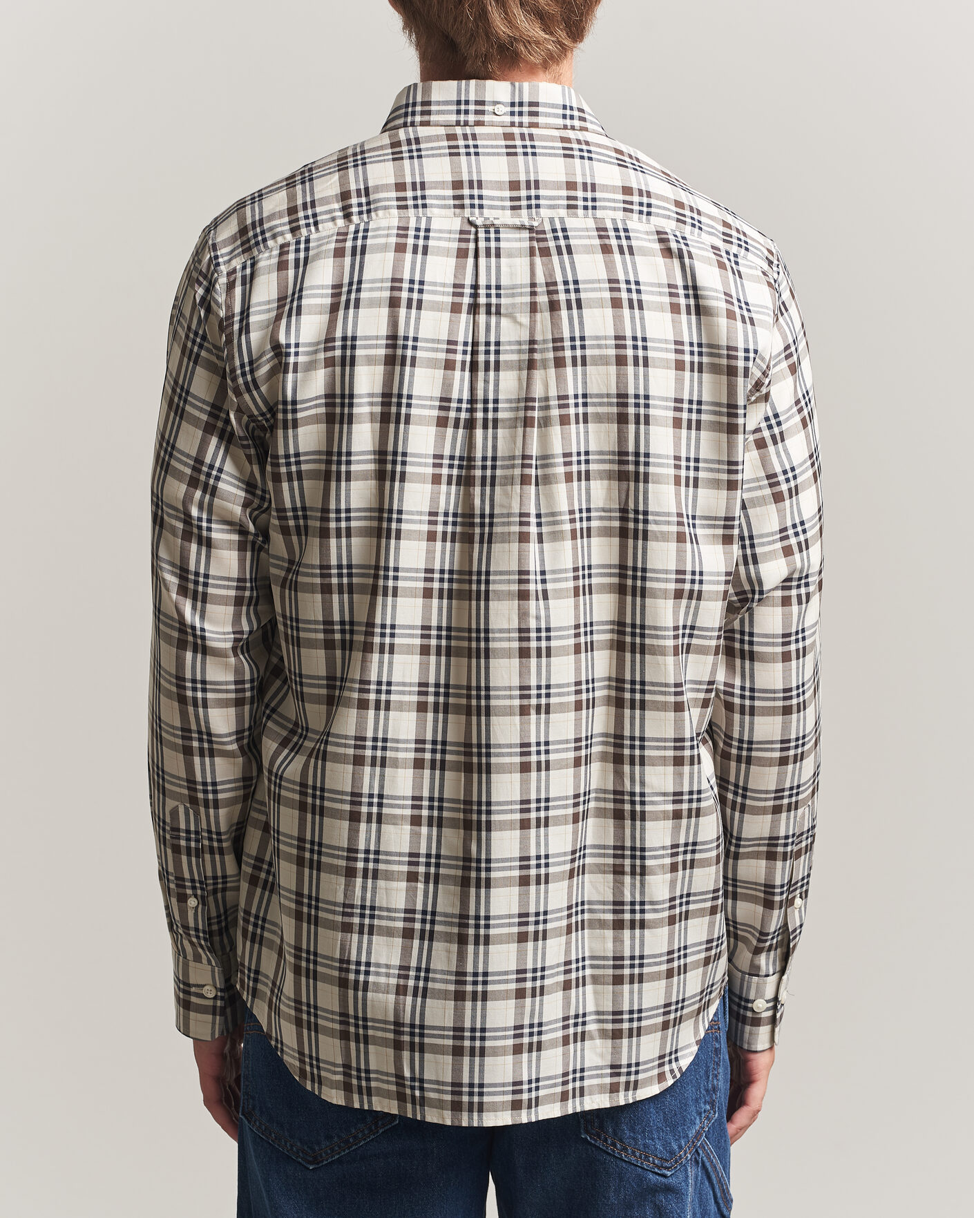 Herre | Skjorter | Gant | Regular Fit Twill Checked Shirt Sand