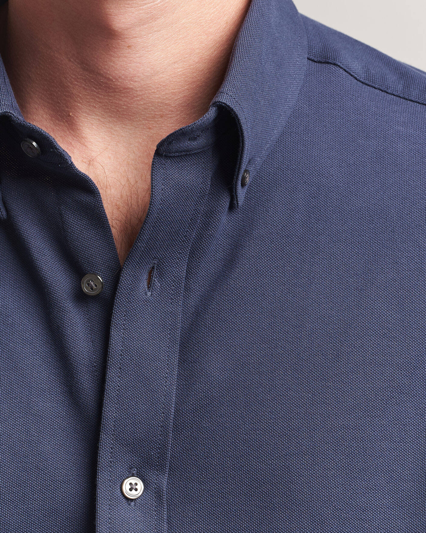 Herre | Skjorter | Gant | Regular Fit Jersey Pique Shirt Marine