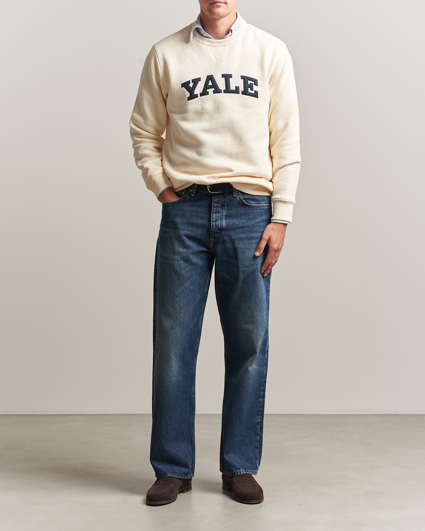 Herre | Gensere | Gant | YALE Crew Neck Sweatshirt Cream