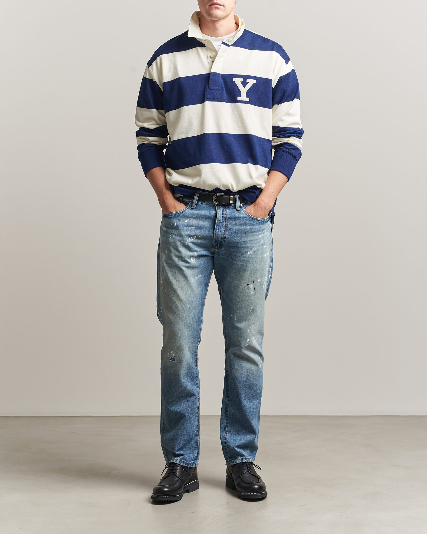 Herre | Gensere | Gant | YALE Striped Heavy Rugger Rich Navy
