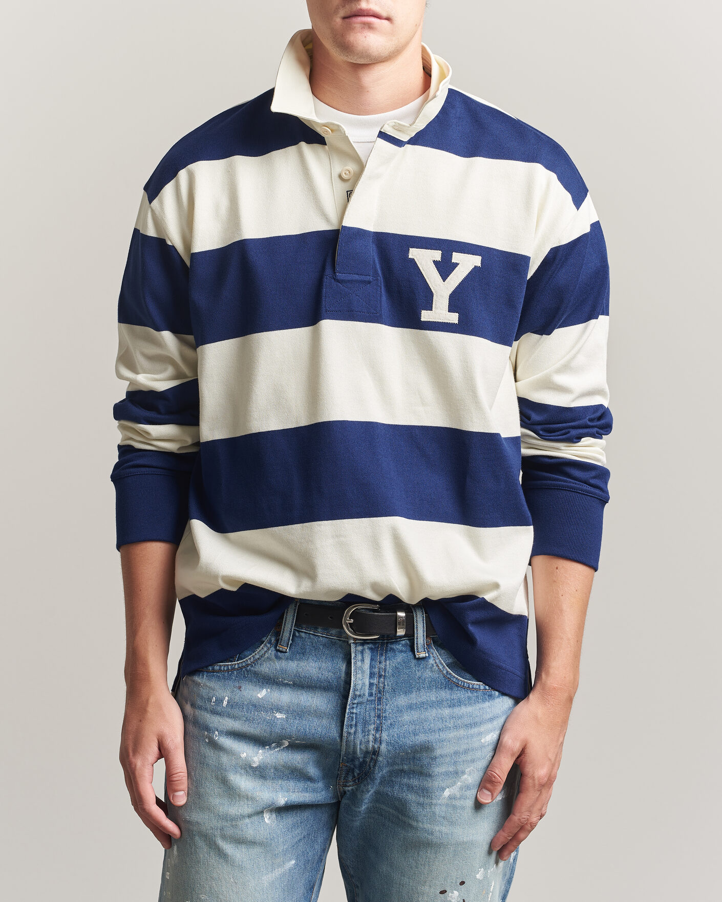 Herre | Gensere | Gant | YALE Striped Heavy Rugger Rich Navy