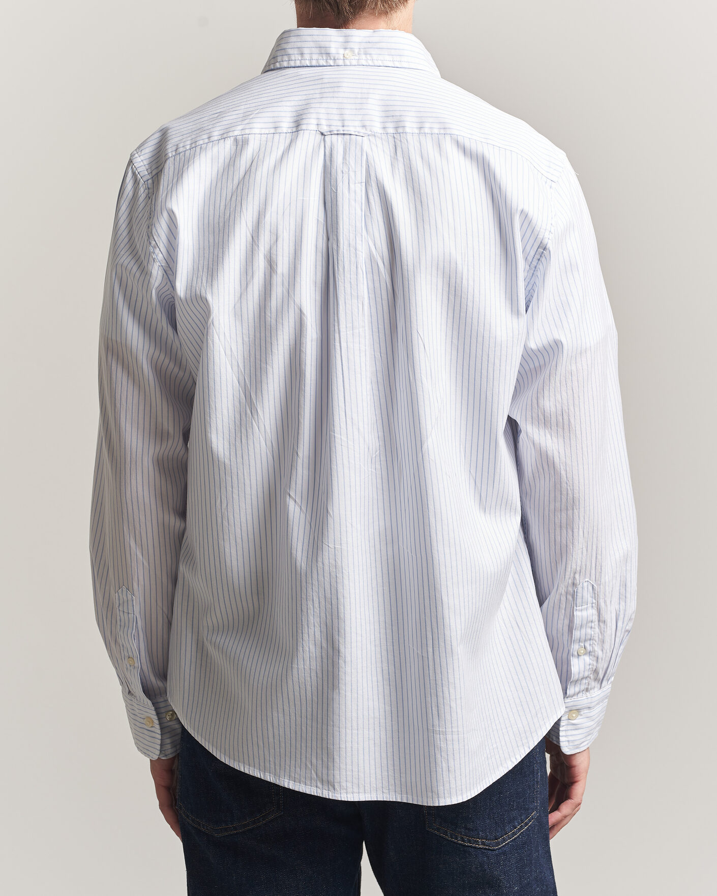 Herre | Skjorter | Gant | YALE Regular Fit Striped Oxford Shirt Light Blue