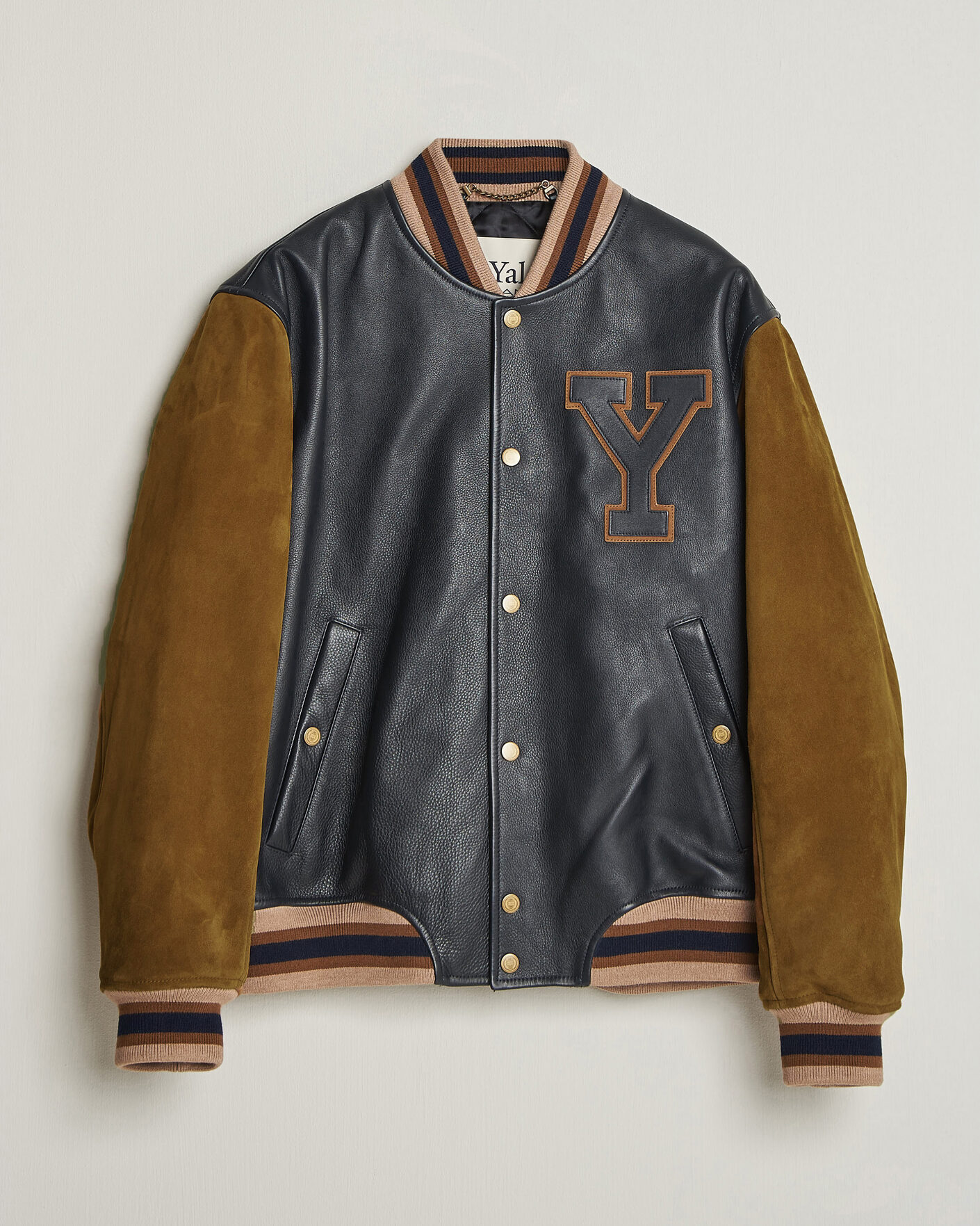 Herre | Jakker | Gant | YALE Suede/Leather Varsity Jacket Navy