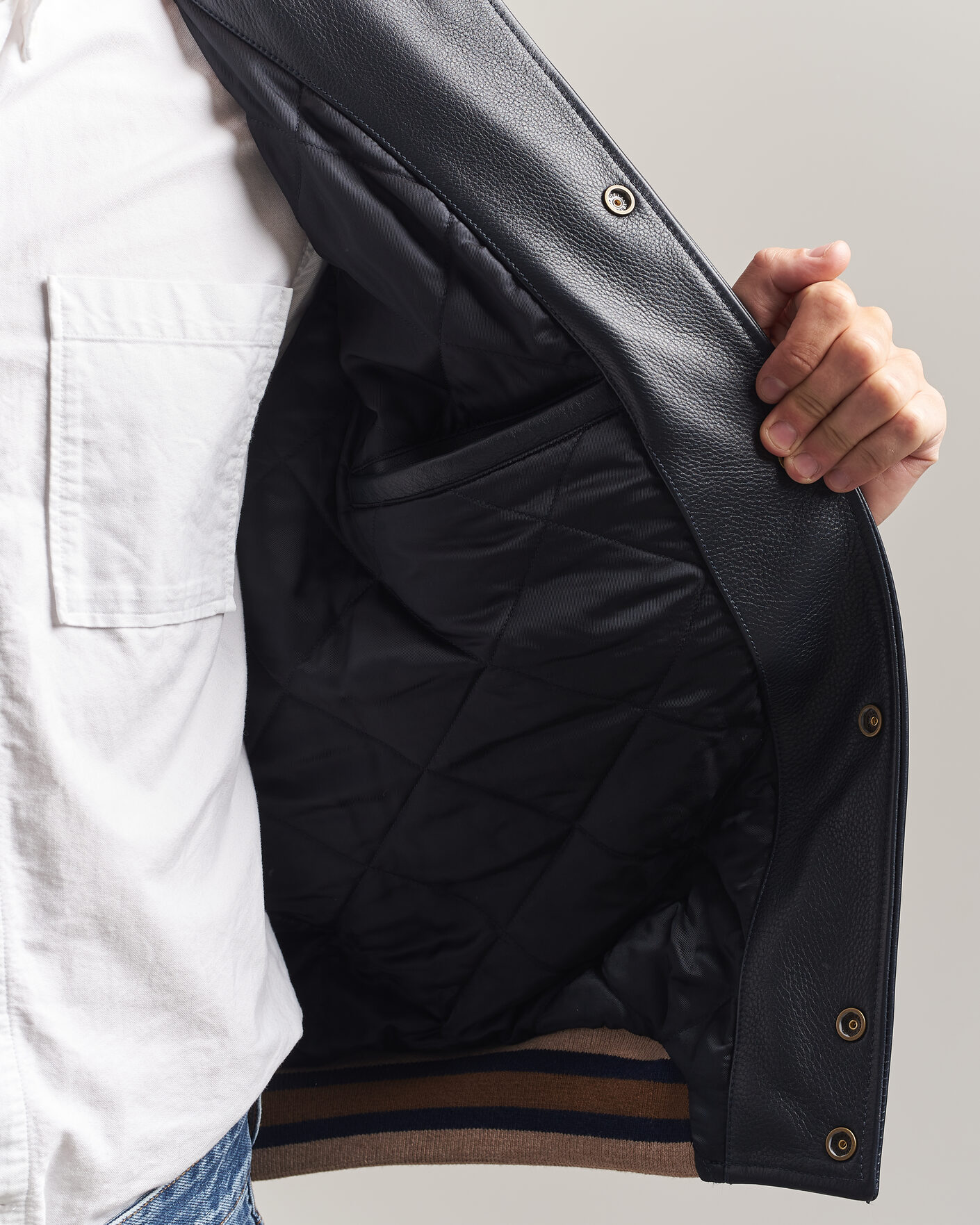Herre | Jakker | Gant | YALE Suede/Leather Varsity Jacket Navy