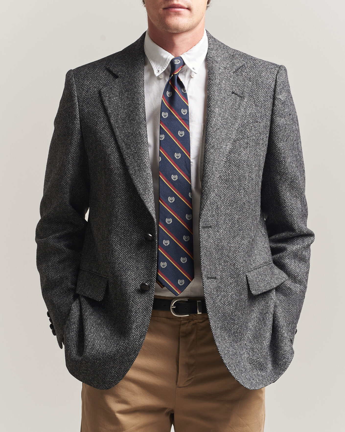 Herre | Dressjakker | Gant | YALE Tweed Blazer Black Grey