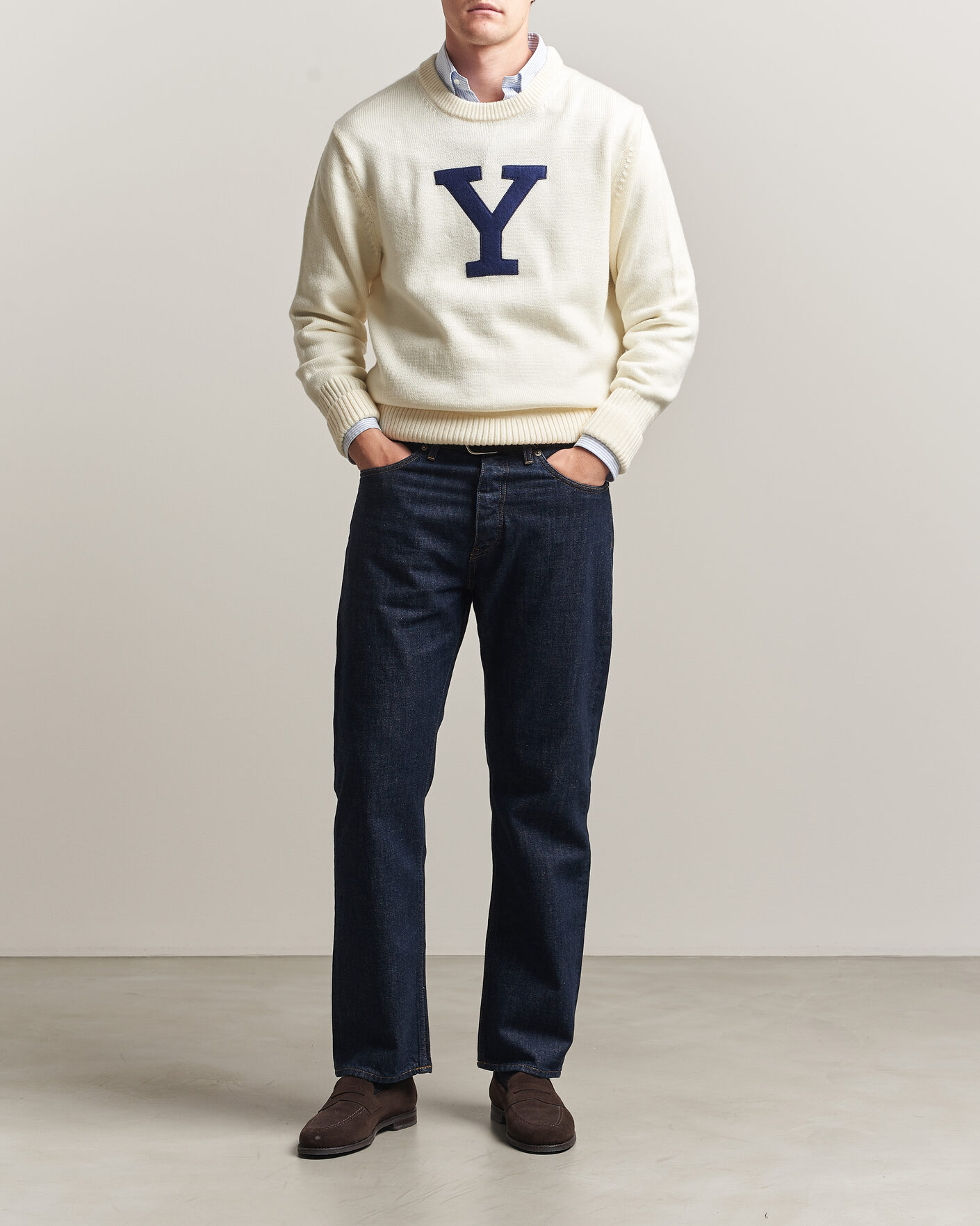 Herre | Gensere | Gant | YALE Merino Crew Neck Cream