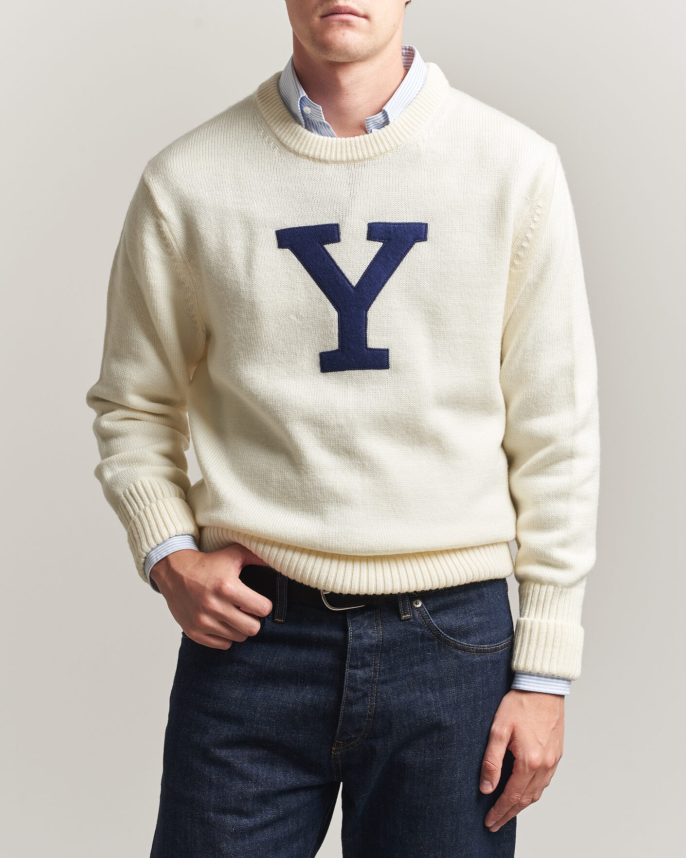 Herre | Gensere | Gant | YALE Merino Crew Neck Cream