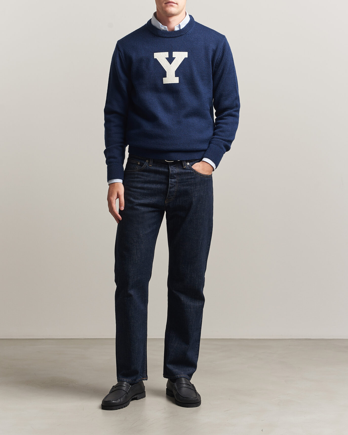 Herre | Gensere | Gant | YALE Merino Crew Neck Marine
