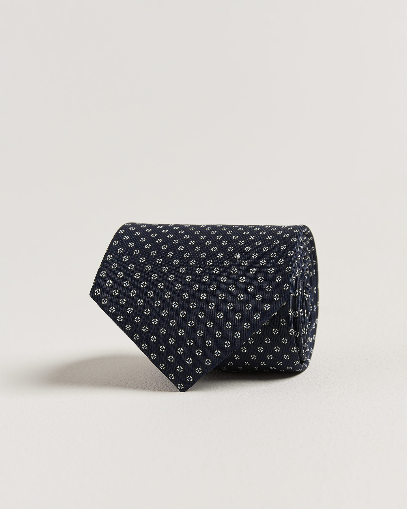 Herre | Slips | E. Marinella | 3-Fold Printed Silk Tie Navy