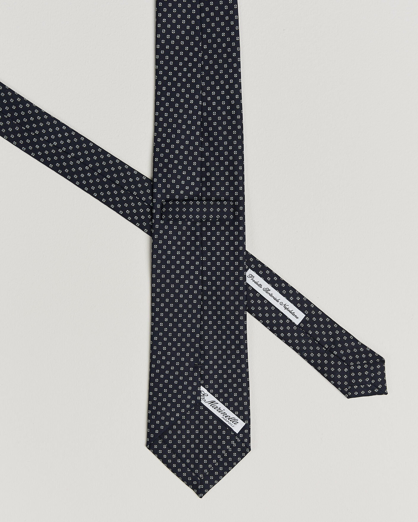Herre | Slips | E. Marinella | 3-Fold Printed Silk Tie Navy