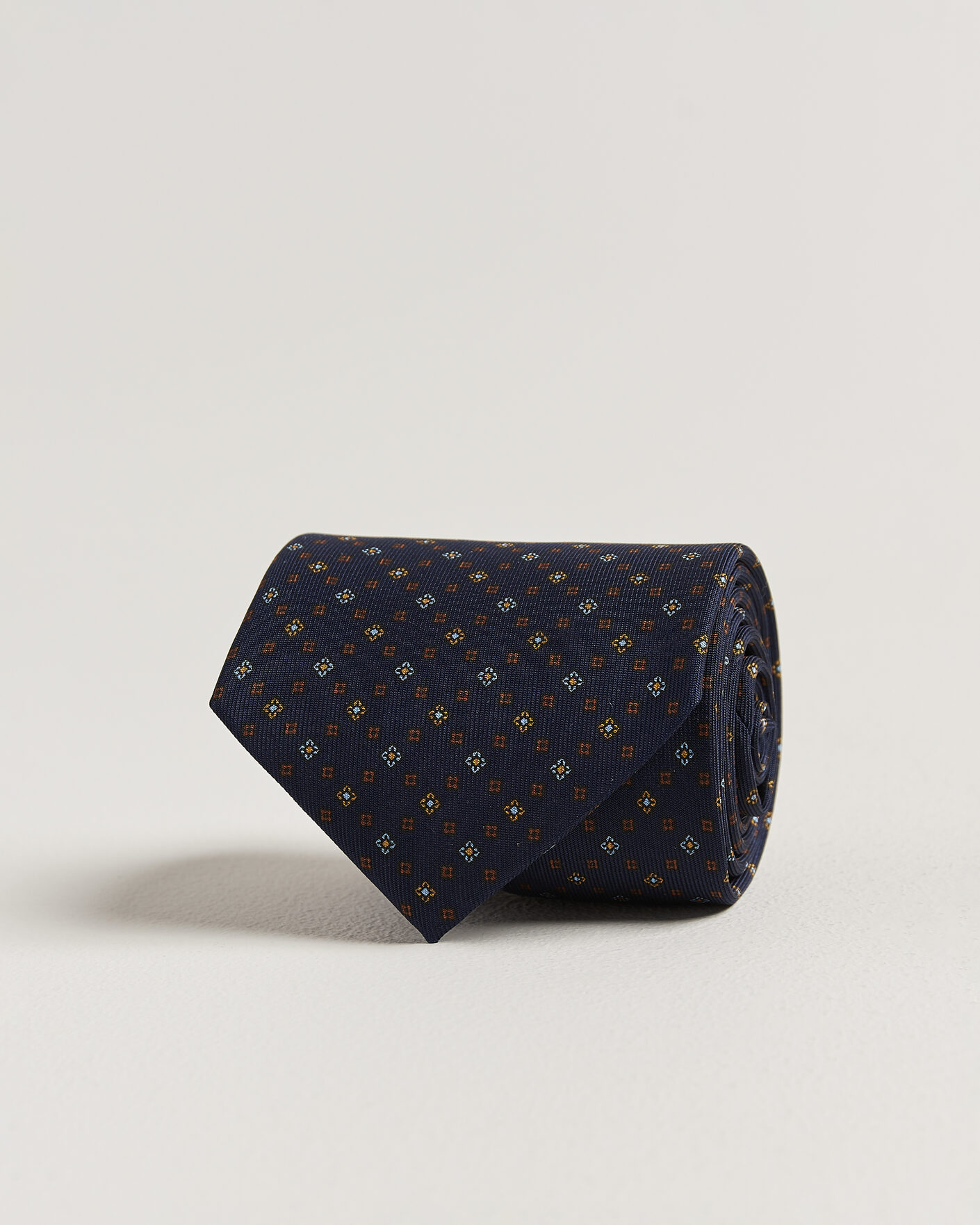 Herre | Nytt i butikken | E. Marinella | 3-Fold Printed Silk Tie Navy