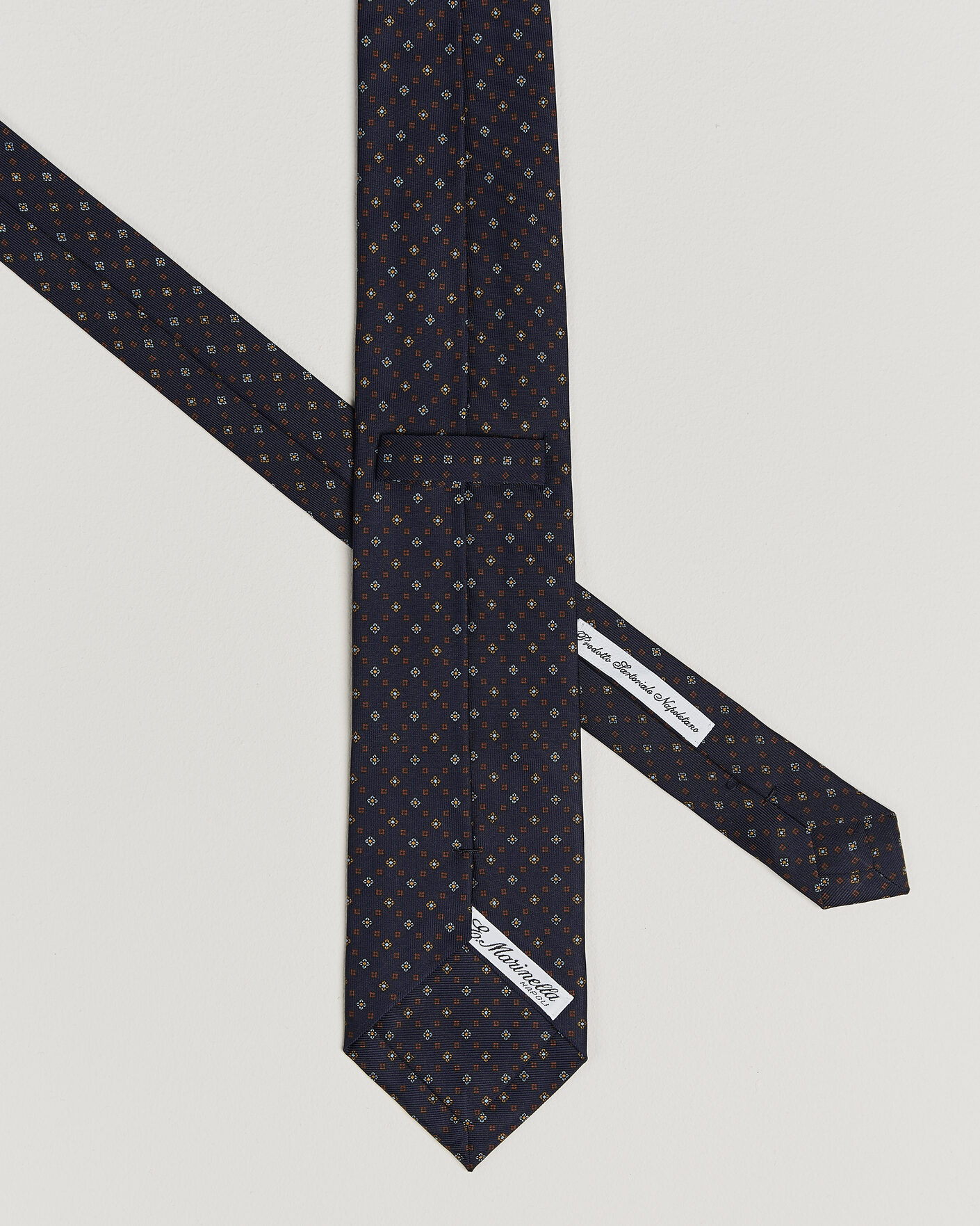 Herre | Slips | E. Marinella | 3-Fold Printed Silk Tie Navy
