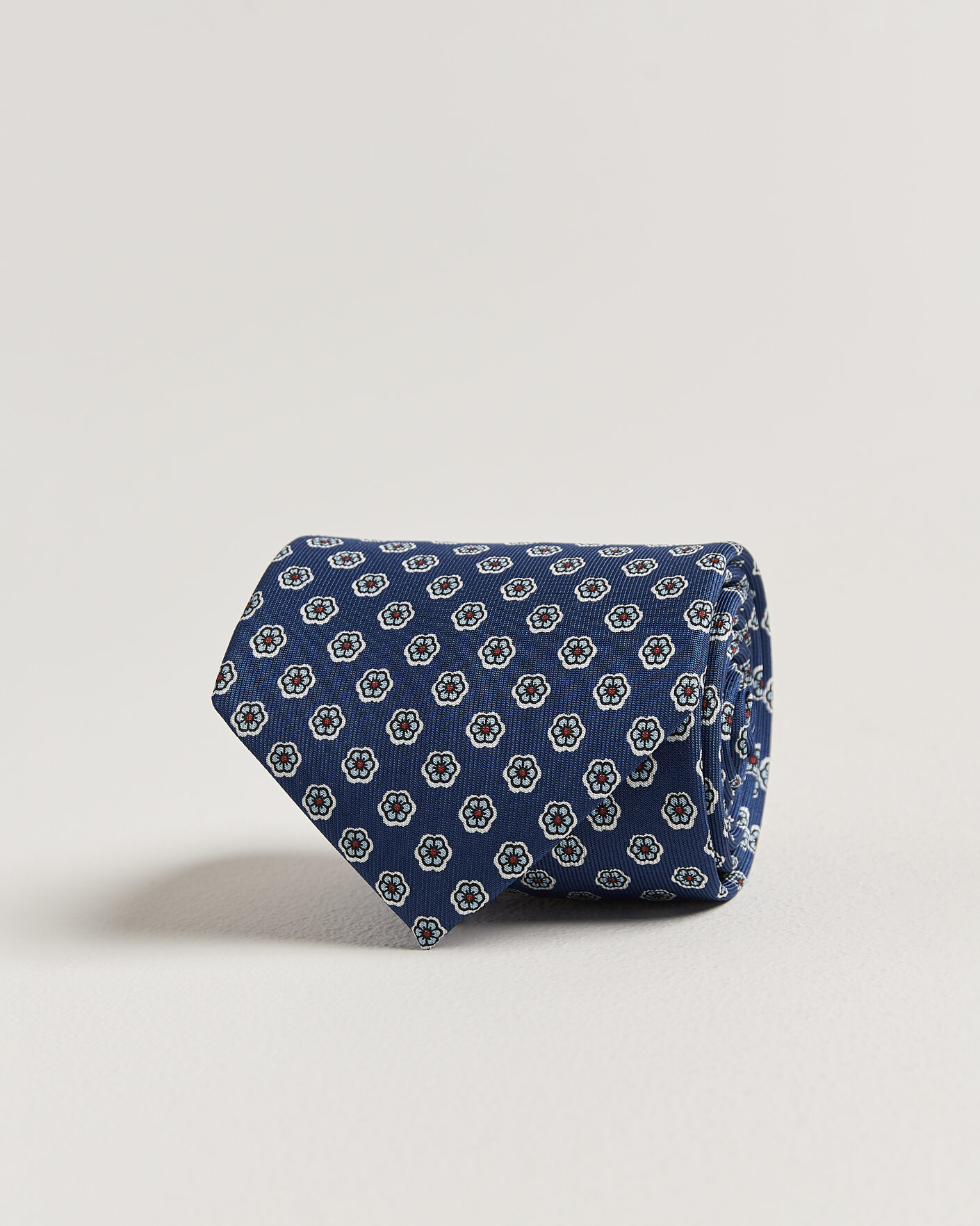 Herre | Nytt i butikken | E. Marinella | 3-Fold Printed Silk Tie Dark Blue