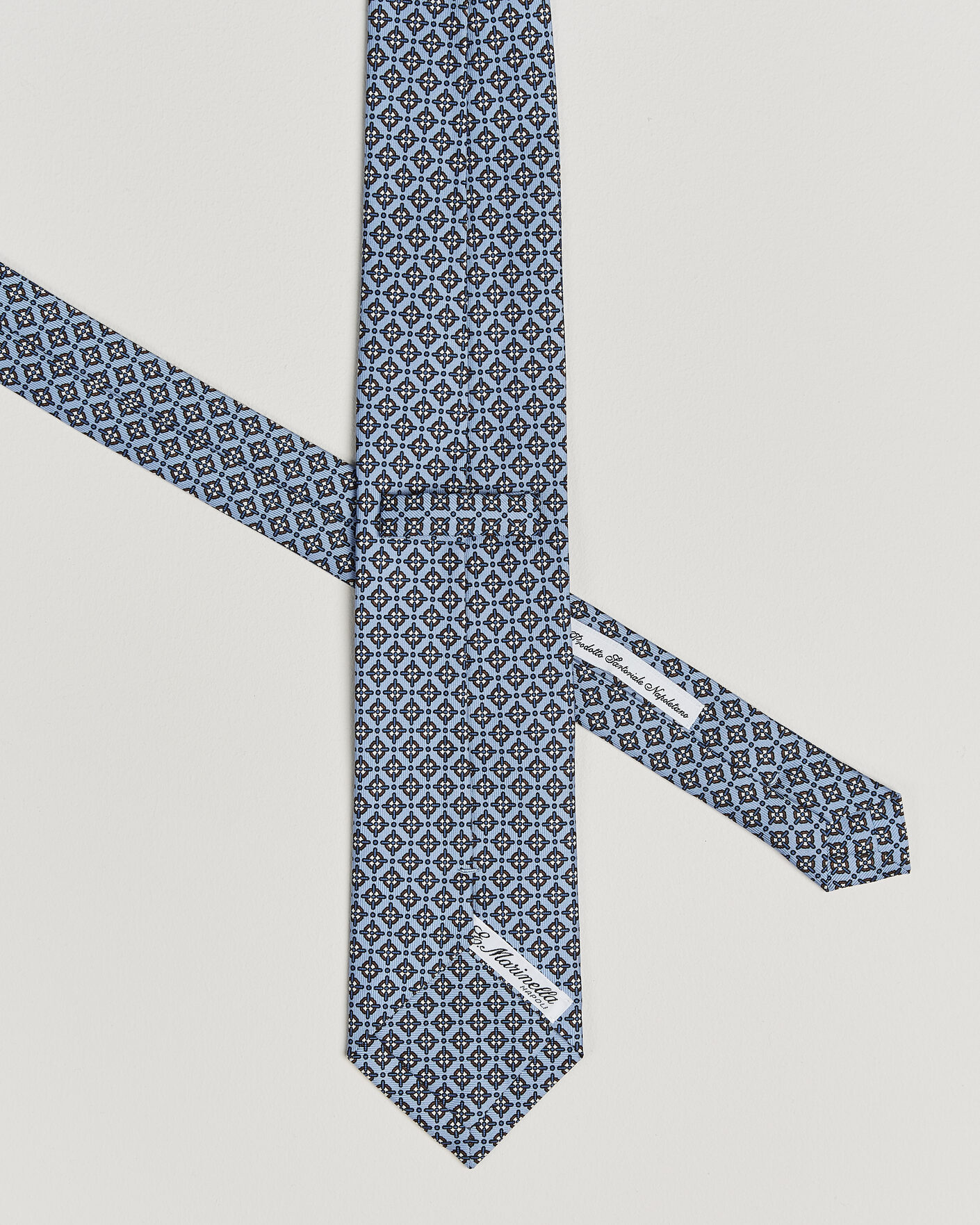 Herre | Slips | E. Marinella | 3-Fold Printed Silk Tie Blue