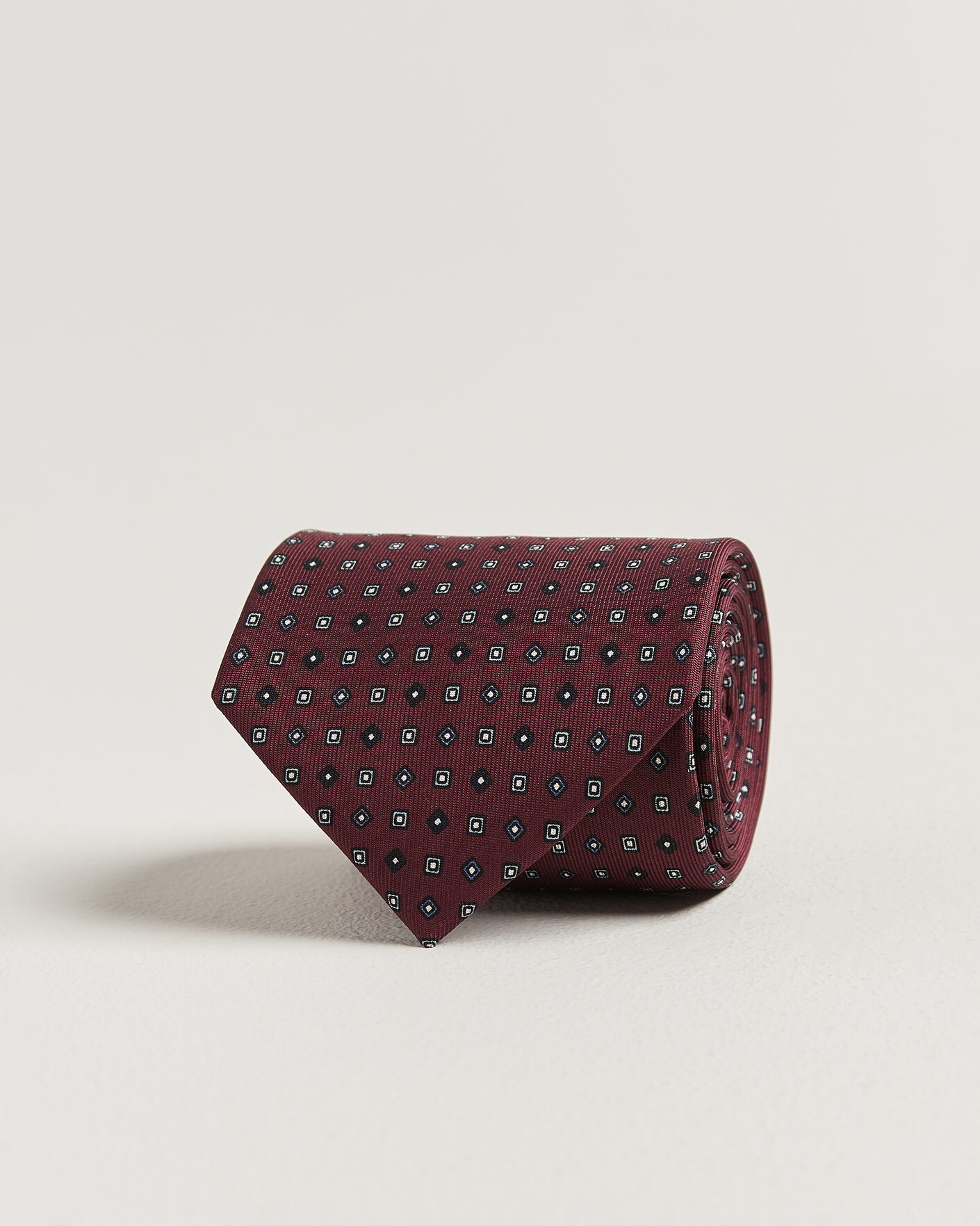 Herre | Nytt i butikken | E. Marinella | 3-Fold Printed Silk Tie Burgundy