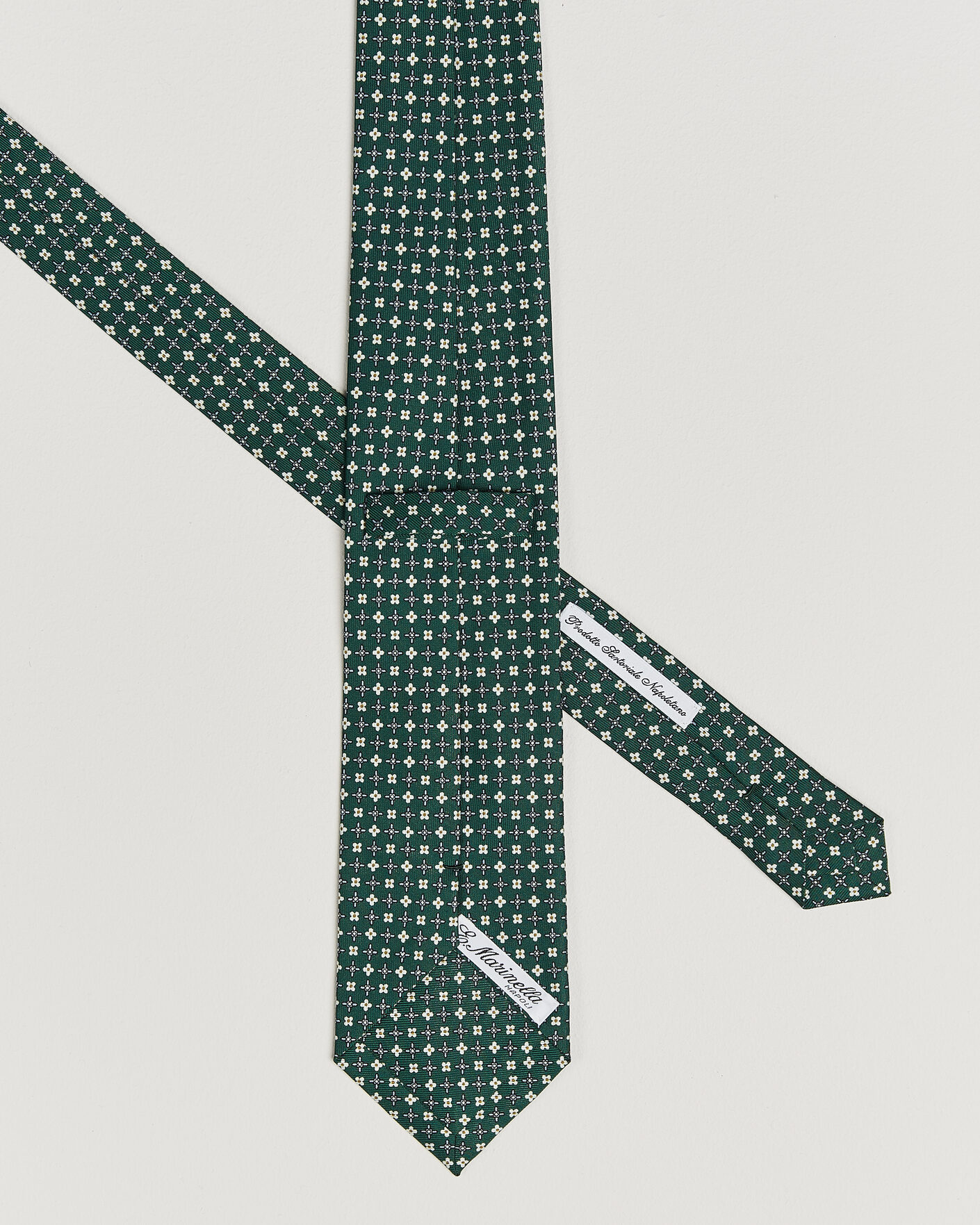 Herre | Slips | E. Marinella | 3-Fold Printed Silk Tie Dark Green