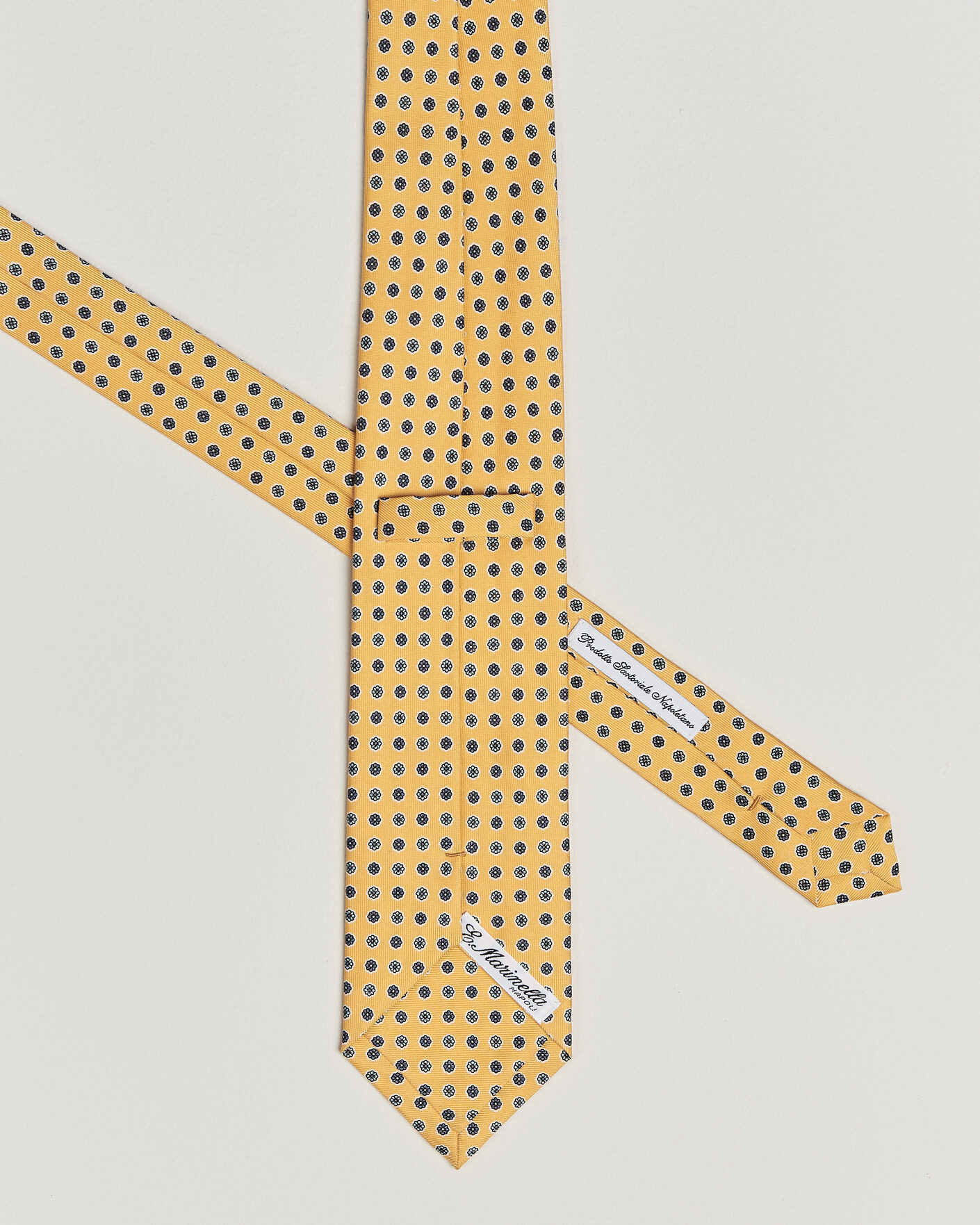 Herre | Slips | E. Marinella | 3-Fold Printed Silk Tie Yellow