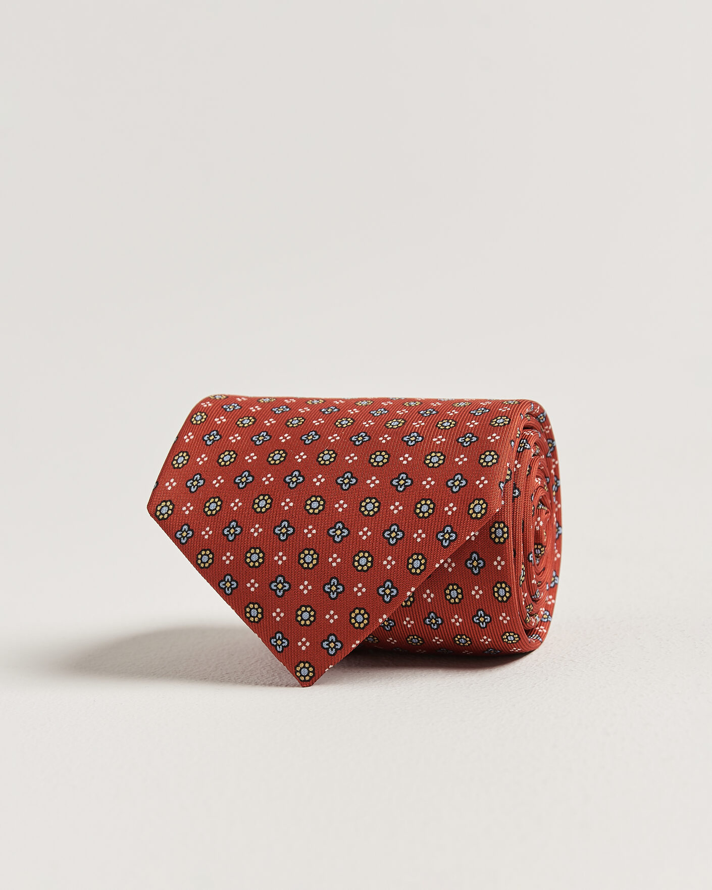 Herre | Slips | E. Marinella | 3-Fold Printed Silk Tie Red